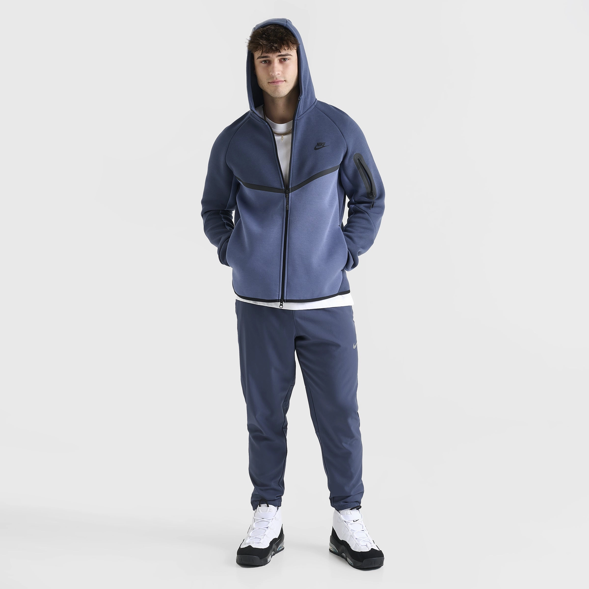 Nike Tech Fleece Full Zip Windrunner Hoodie Thunder Blue / Diffused Blue - Black