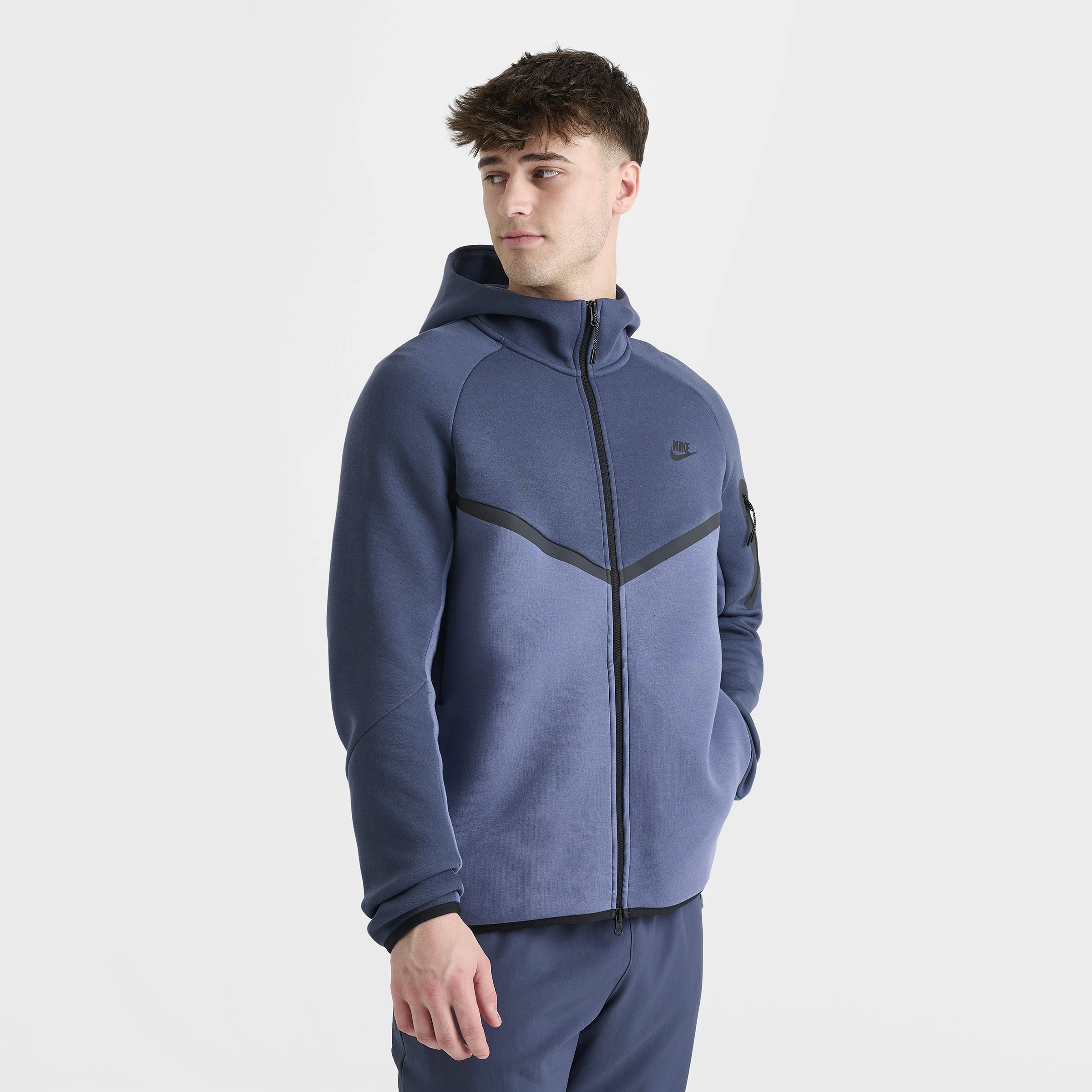 Nike Tech Fleece Full Zip Windrunner Hoodie Thunder Blue / Diffused Blue - Black