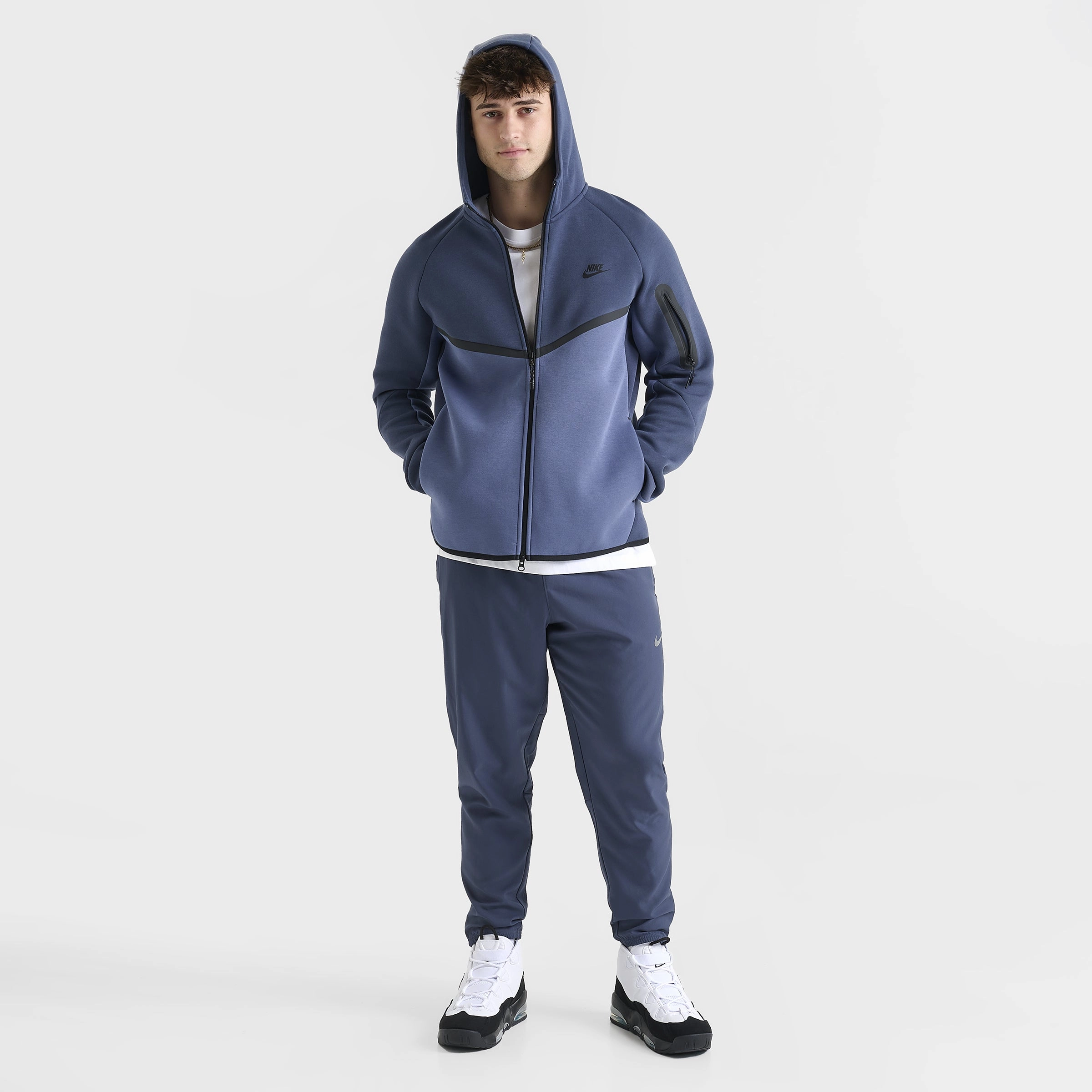 Nike Tech Fleece Full Zip Windrunner Hoodie Thunder Blue / Diffused Blue - Black