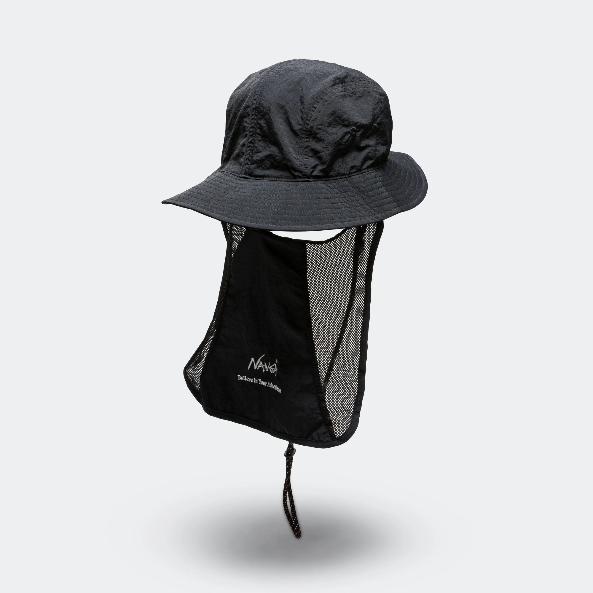 Nylon Tusser Sunshade Hat - Black