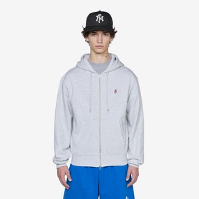 One Point Zip Hooded Sweatshirt Heather Ash