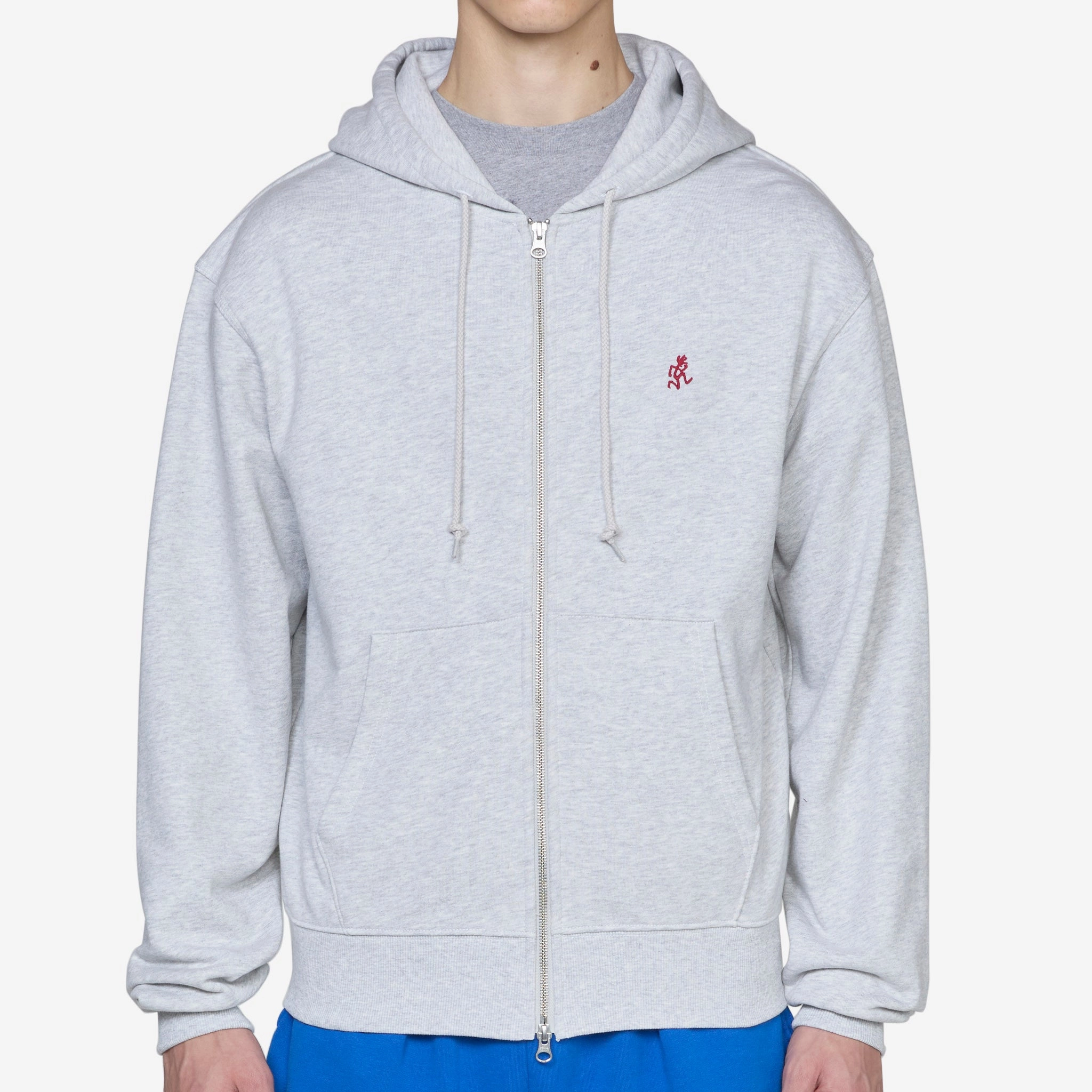 One Point Zip Hooded Sweatshirt Heather Ash