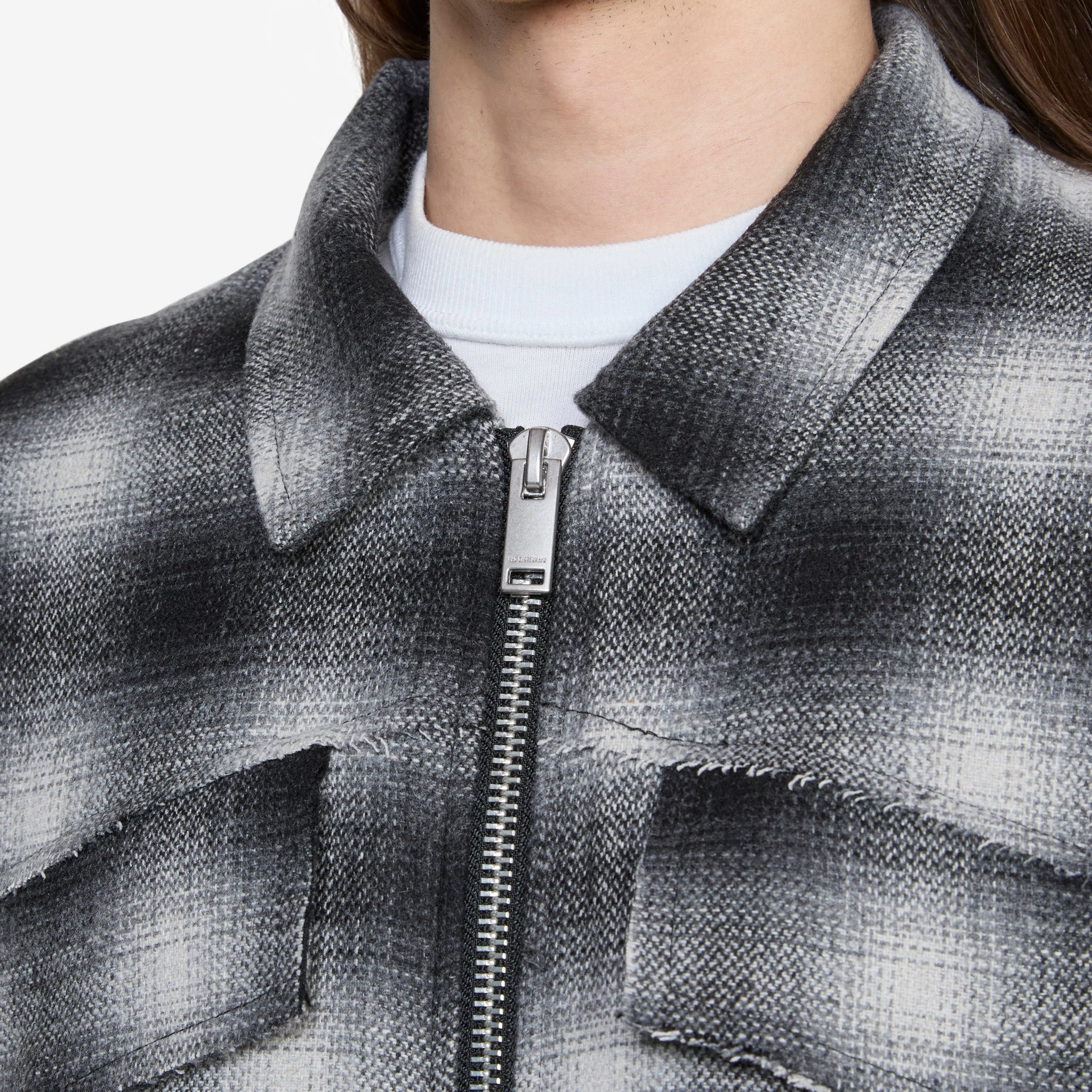 Padded Checked Overshirt Dark Grey