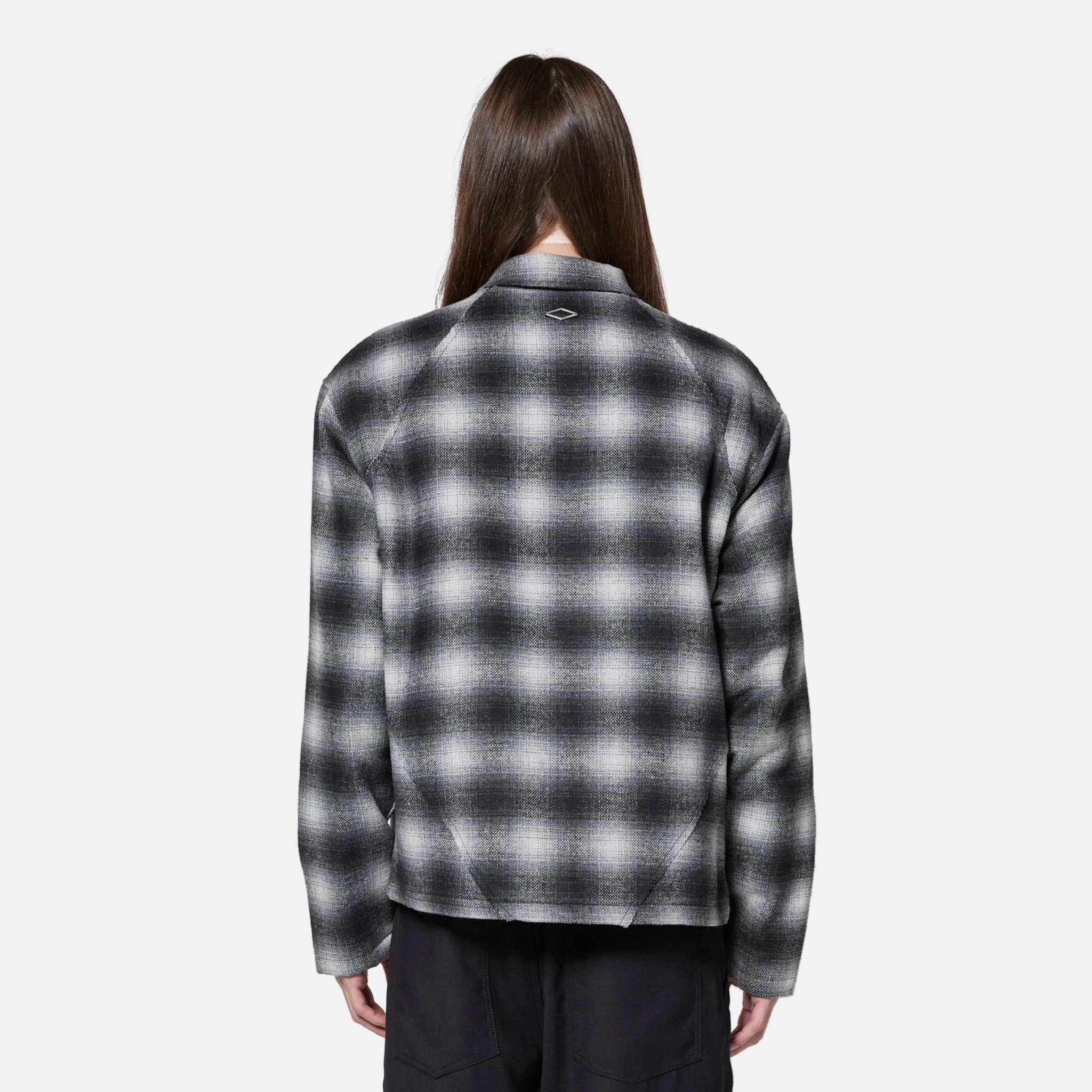 Padded Checked Overshirt Dark Grey
