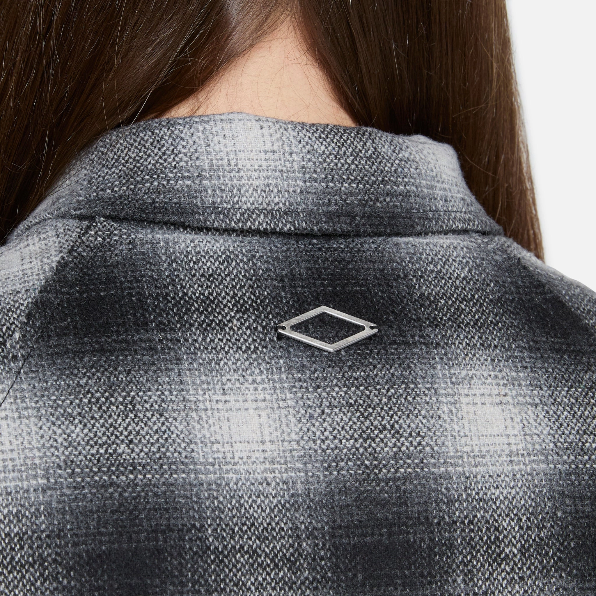 Padded Checked Overshirt Dark Grey