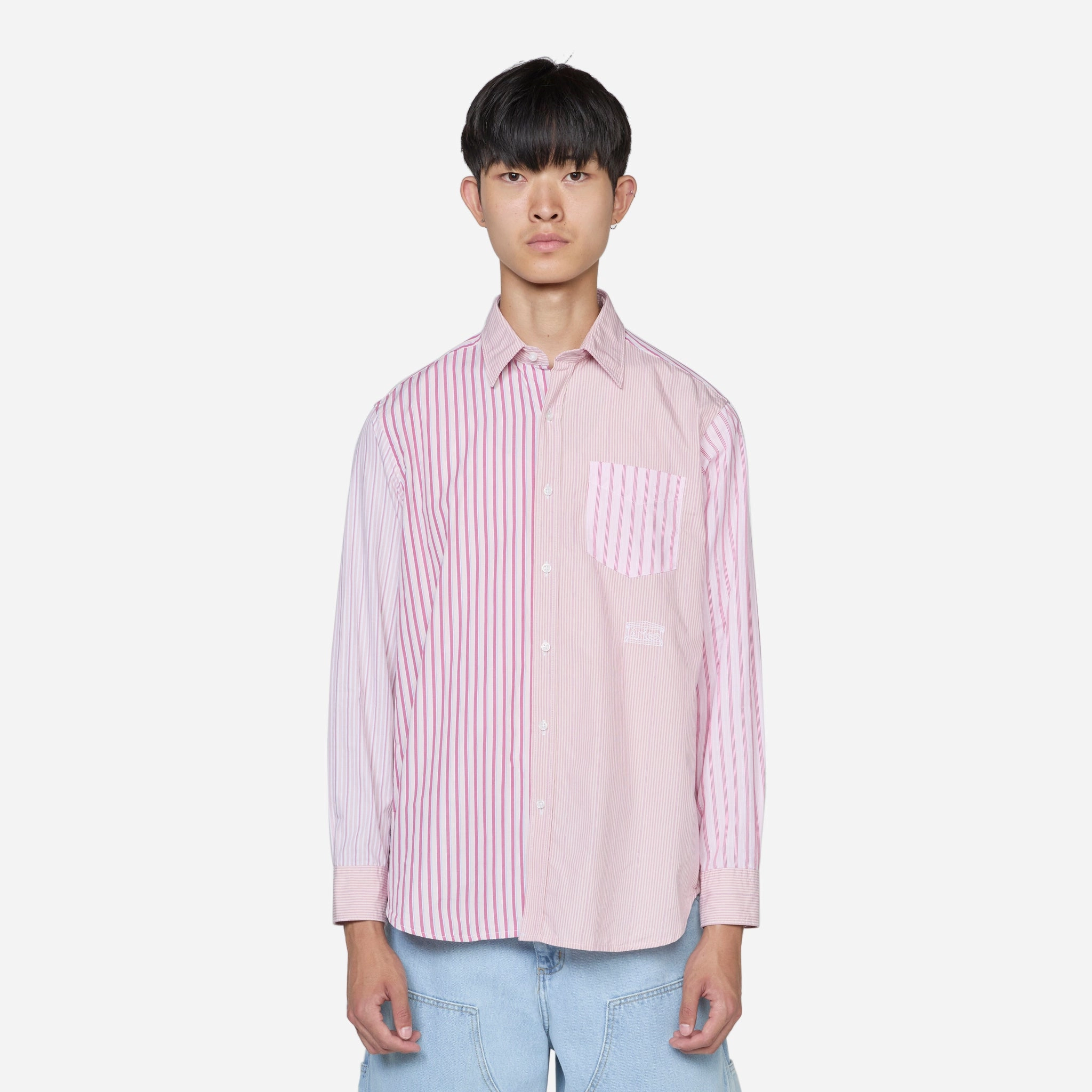 Patchwork Longsleeve Shirt Pink