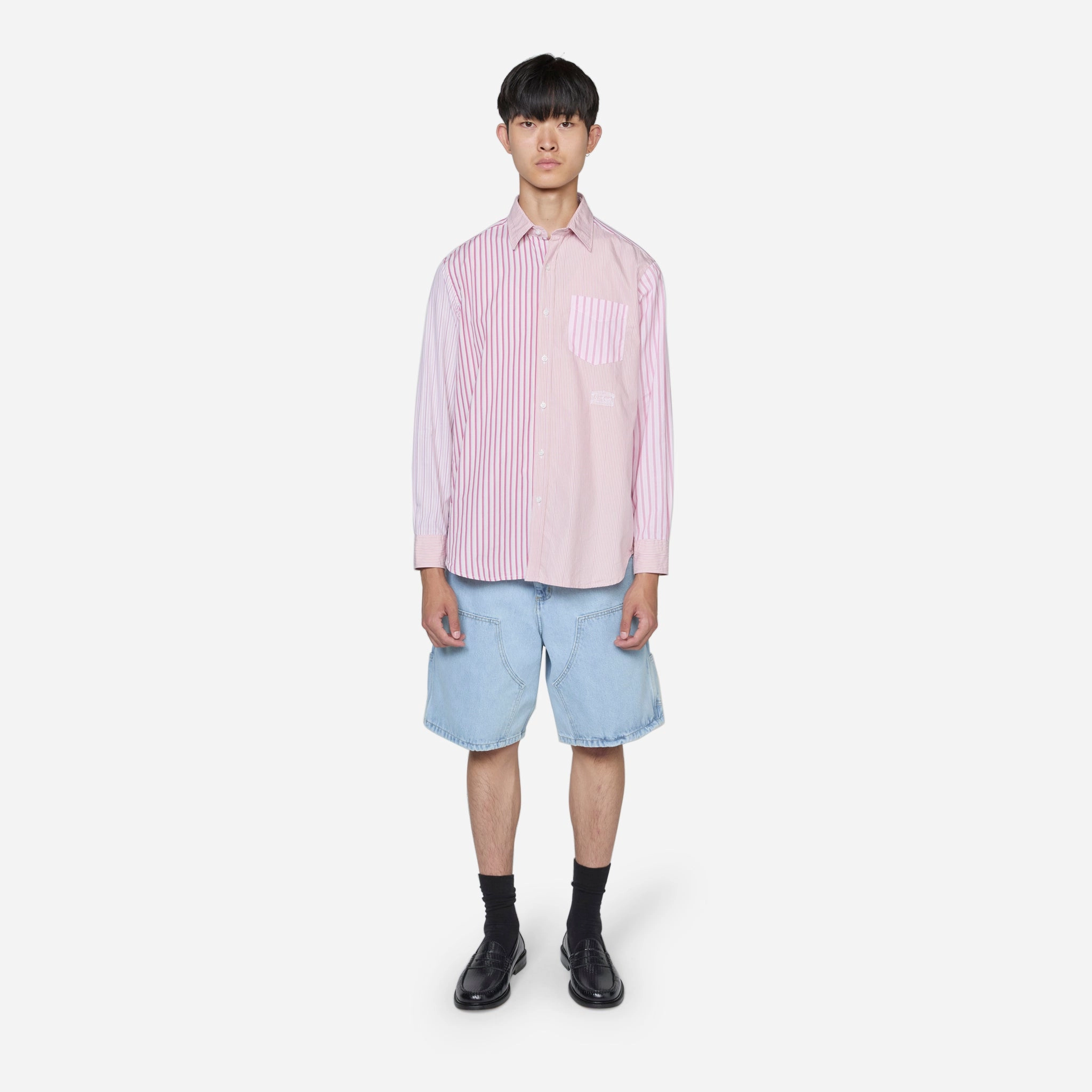 Patchwork Longsleeve Shirt Pink