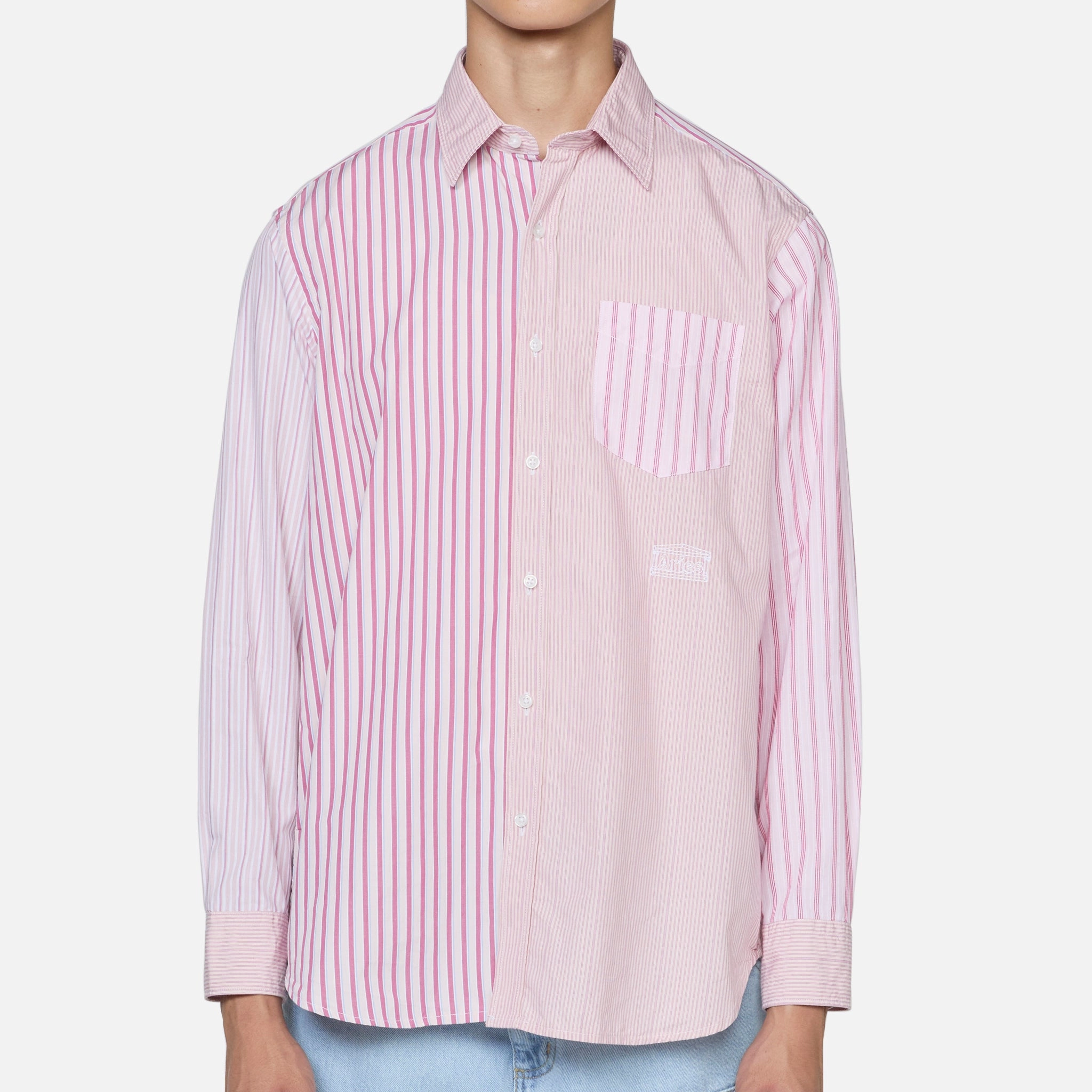 Patchwork Longsleeve Shirt Pink