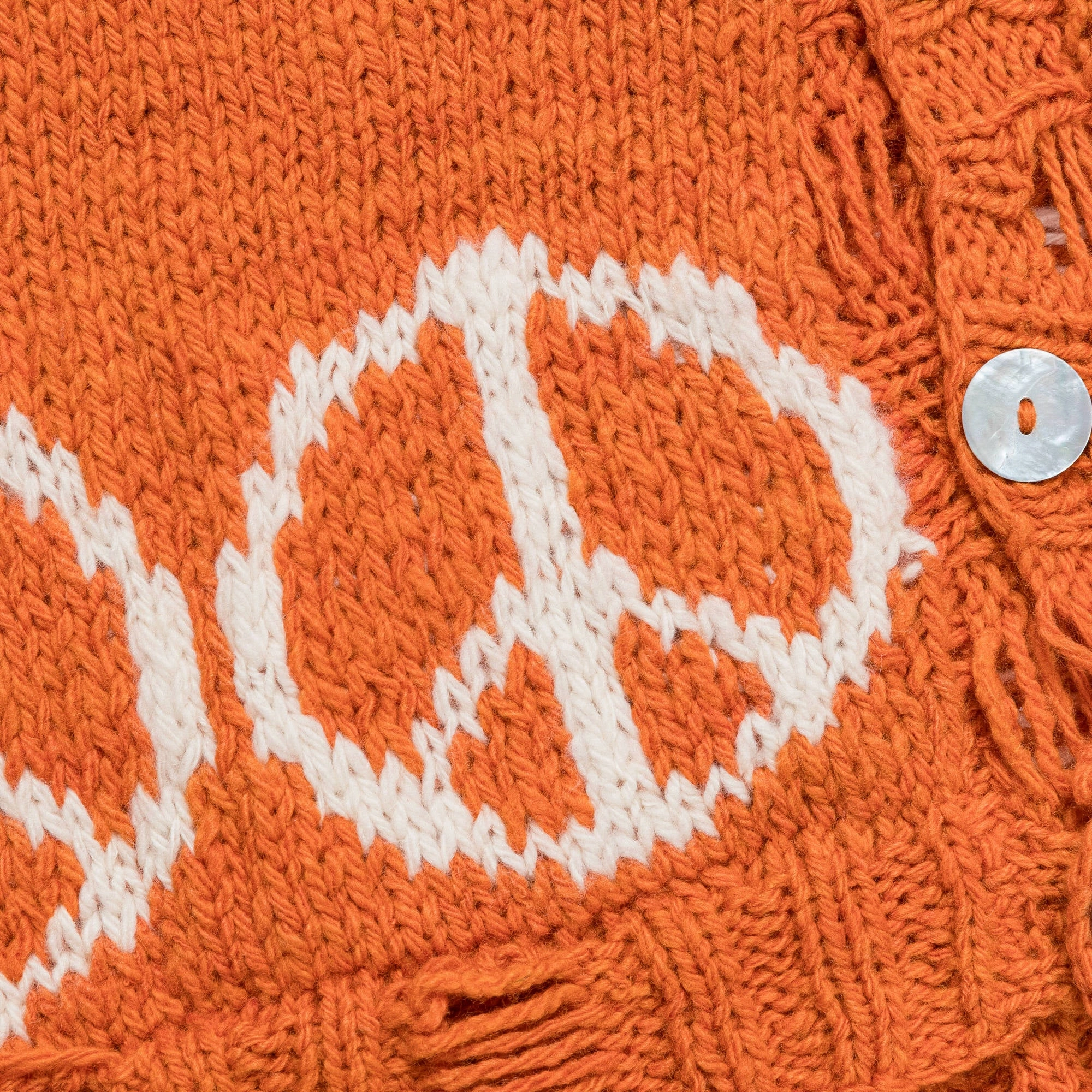Peace Cardigan - Orange/White