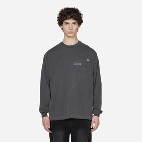 Pigment Dyed Hidden Logo Longsleeve T-Shirt Charcoal