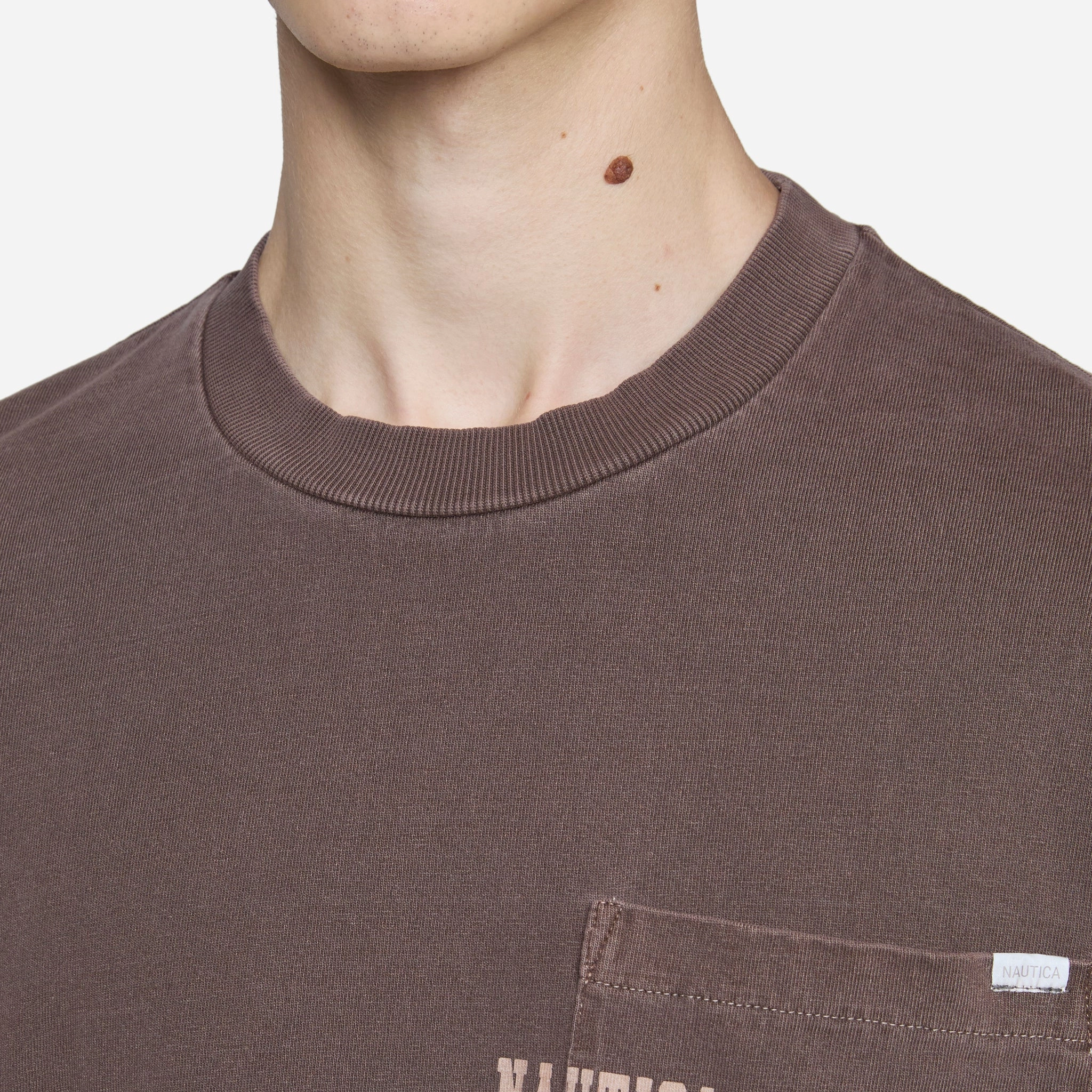 Pigment Dyed Hidden Logo Longsleeve T-Shirt Sand