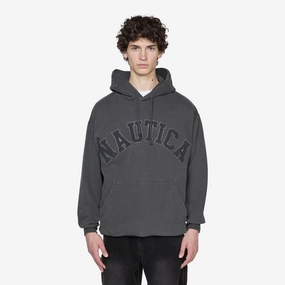 Pigment Dyed Wappen Logo Hoodie Charcoal
