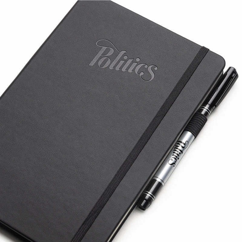 Politics Leather Notebook - Black