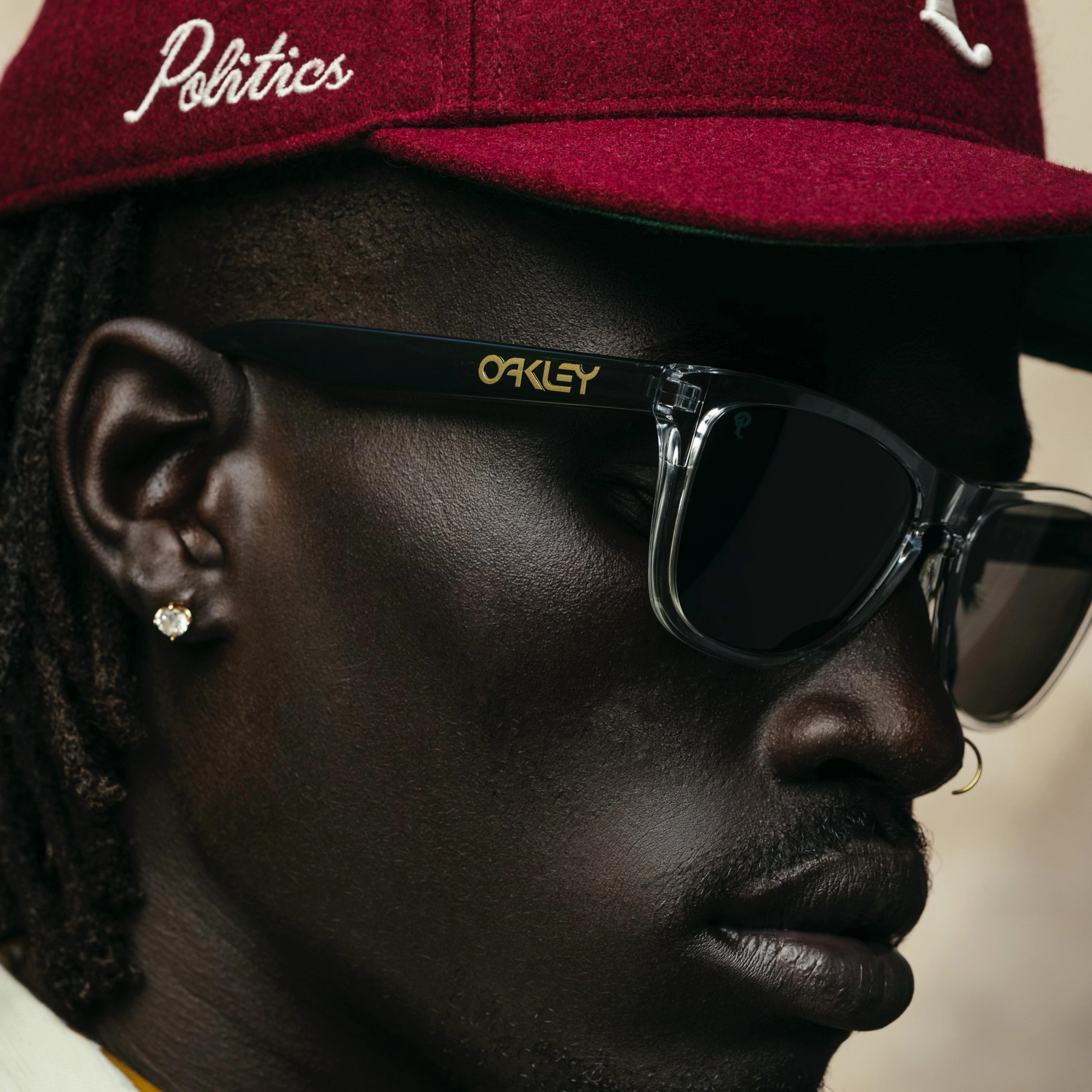 Politics x Oakley Frogskins Sunglasses - Polished Clear/Prizm Black