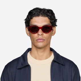 Polly Red | Grey Solid Lens