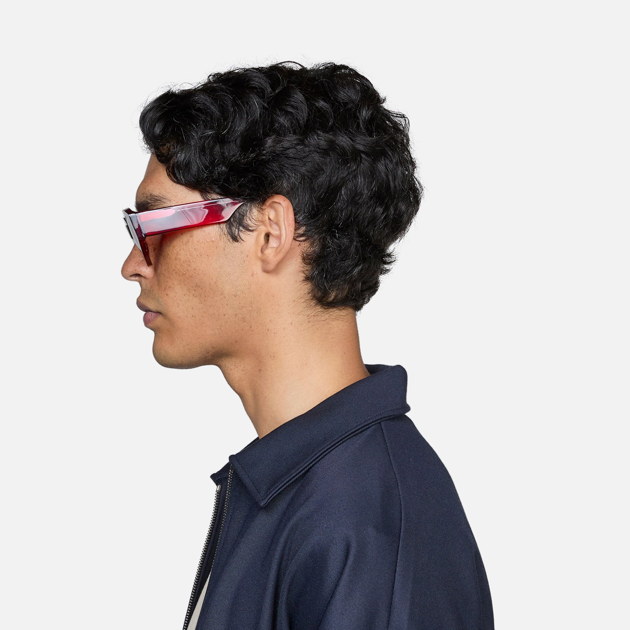 Polly Red | Grey Solid Lens
