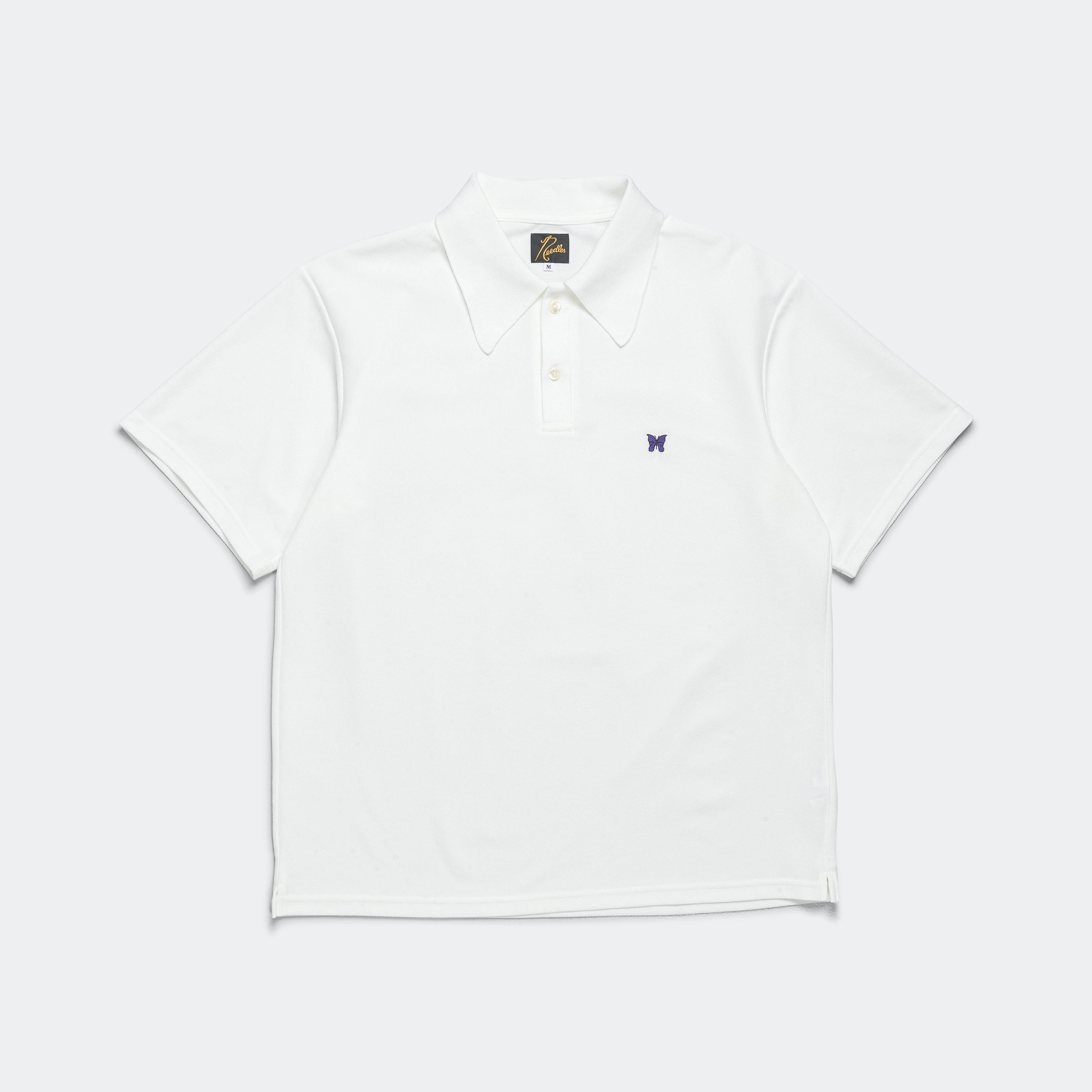 Polo SS Shirt - White Cotton Pique