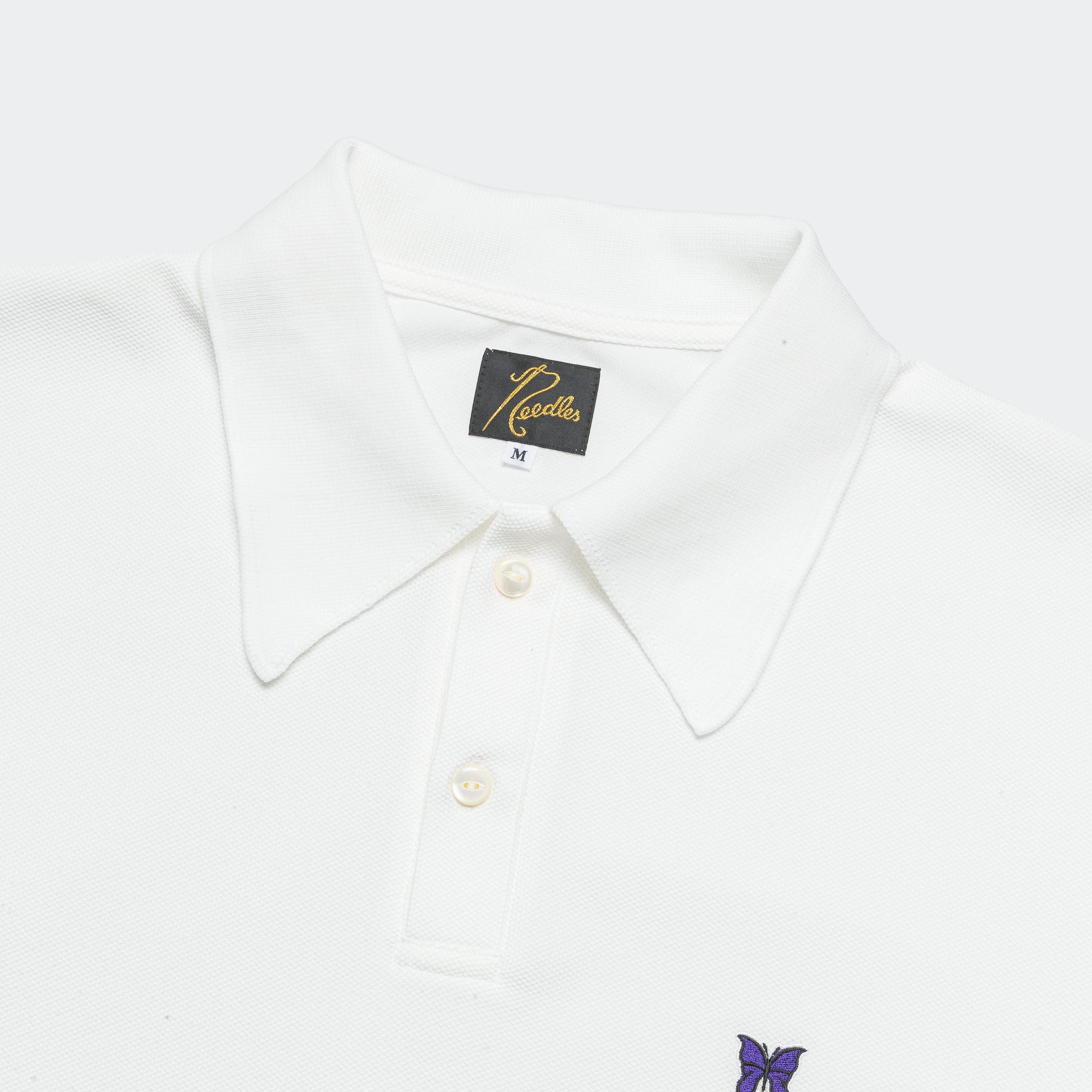 Polo SS Shirt - White Cotton Pique