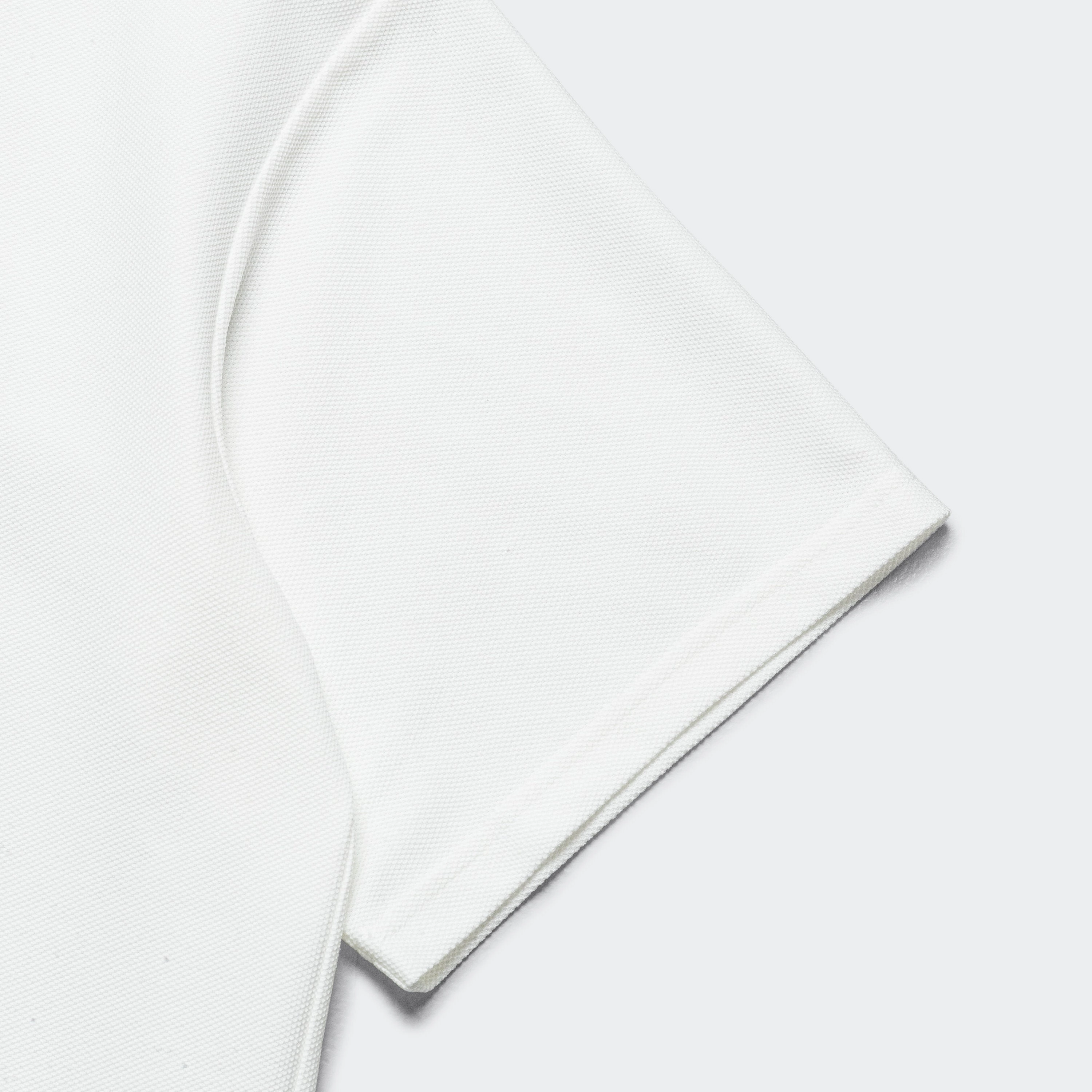 Polo SS Shirt - White Cotton Pique