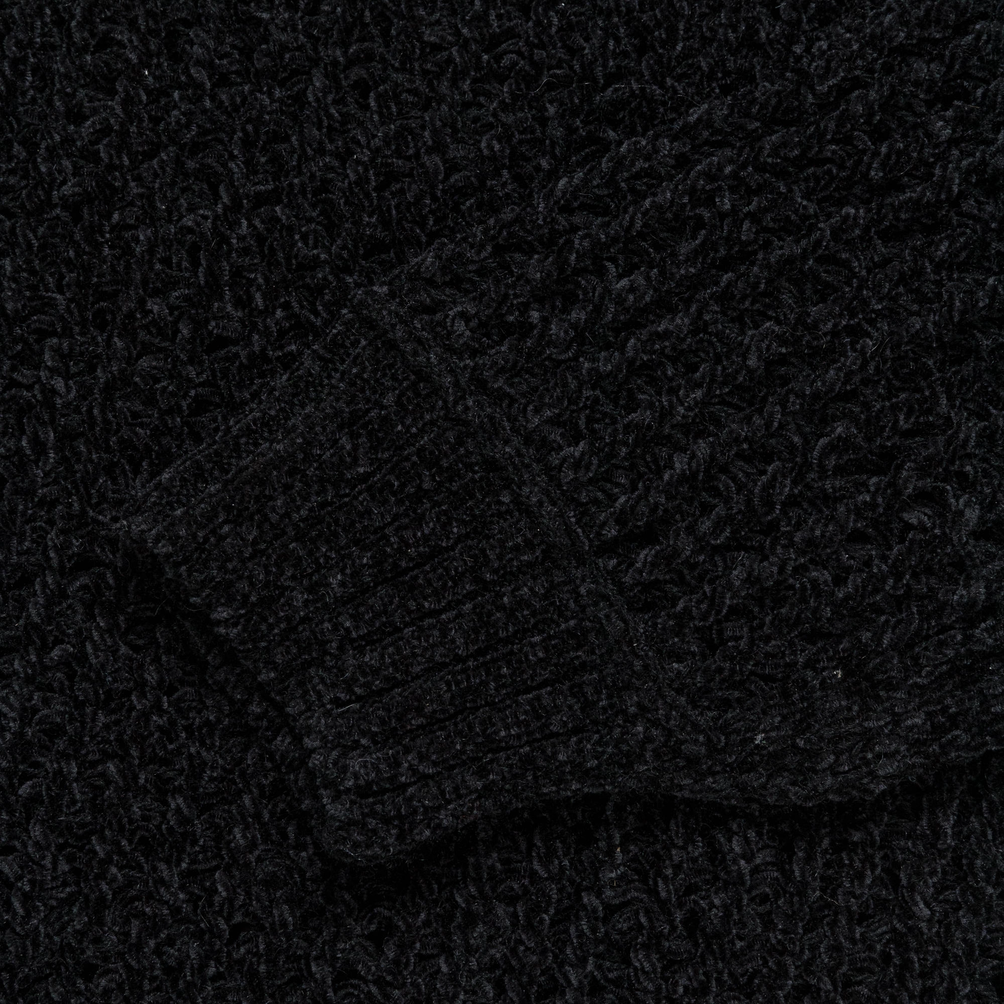 Polyester Mole Yarn Knit Crew - Black