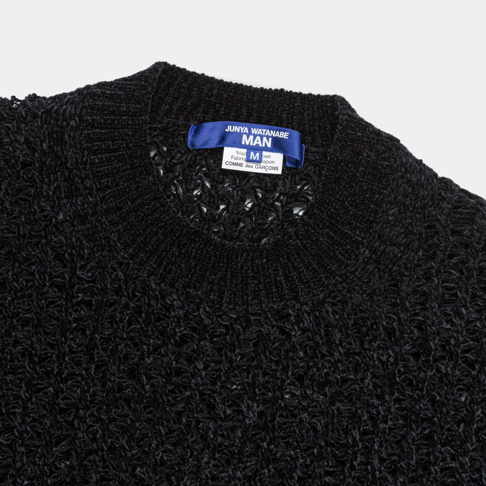 Polyester Mole Yarn Knit Crew - Black