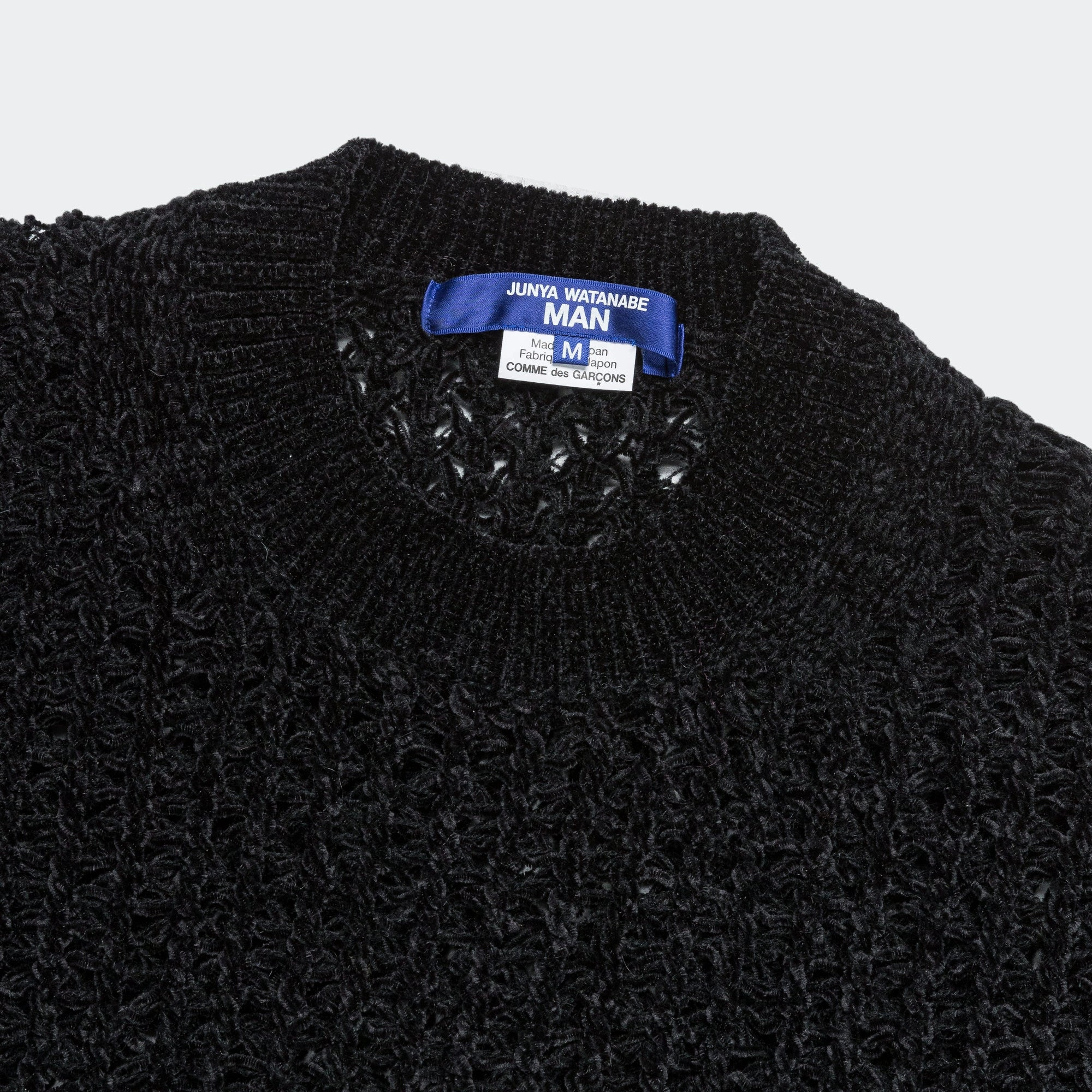 Polyester Mole Yarn Knit Crew - Black