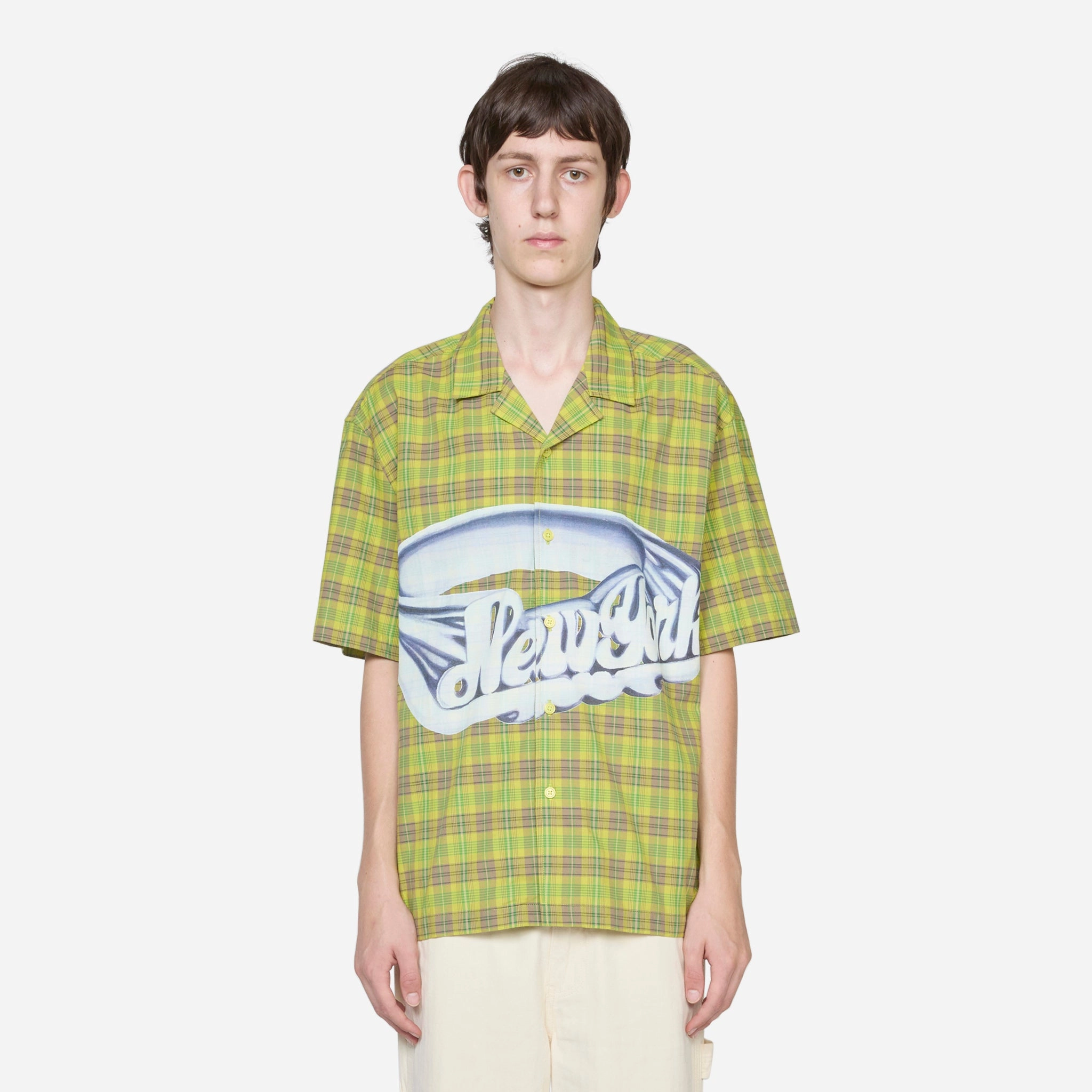 Printed Camp Collar Shirt Green