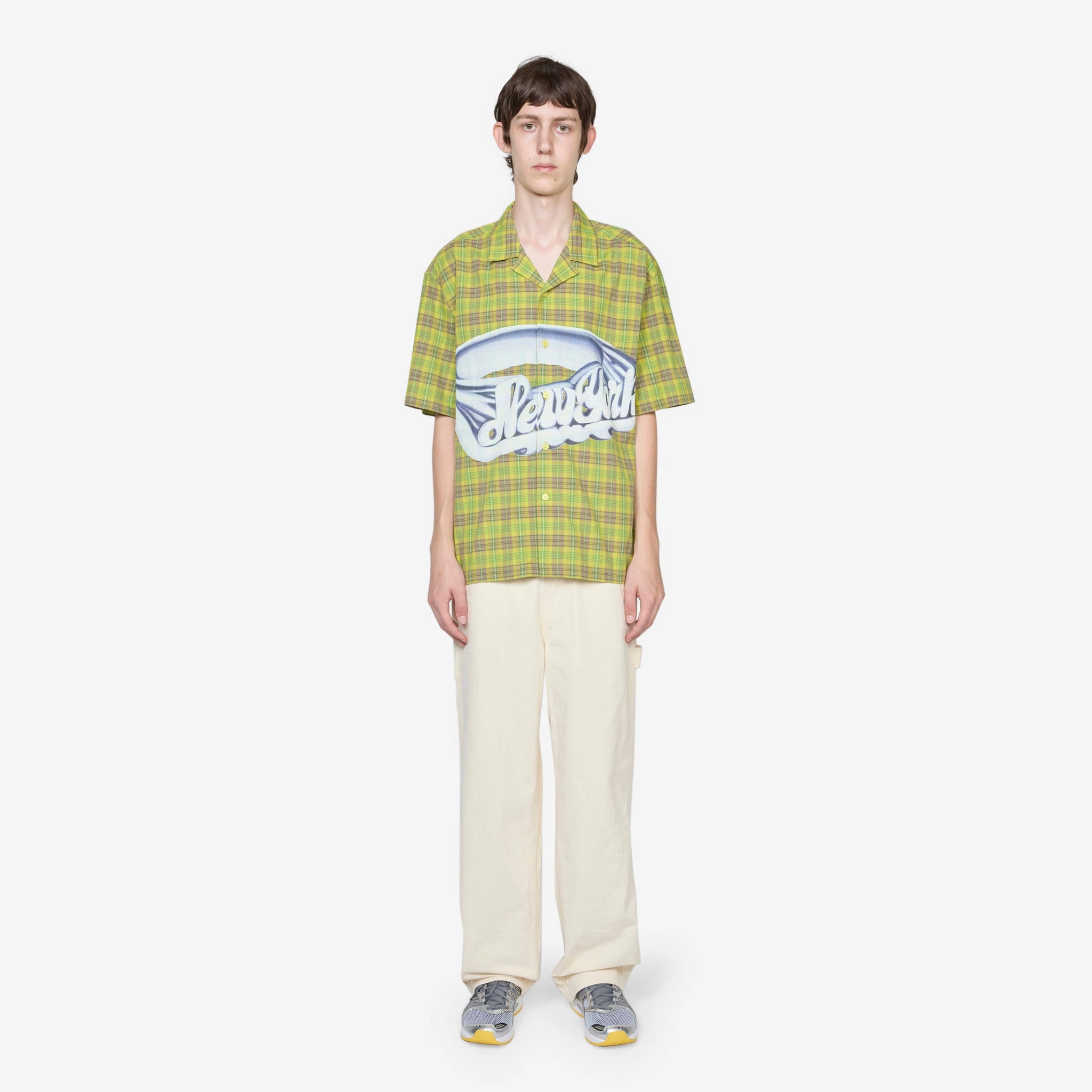 Printed Camp Collar Shirt Green