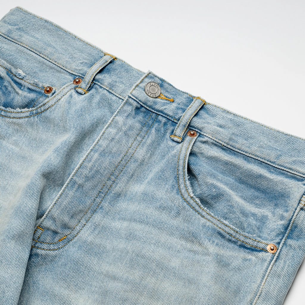 Purple Brand Mechanic Dirty Mid Rise Straight Leg Jean - Indigo