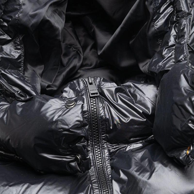 Purple Brand Nylon Puffer Jacket - Black