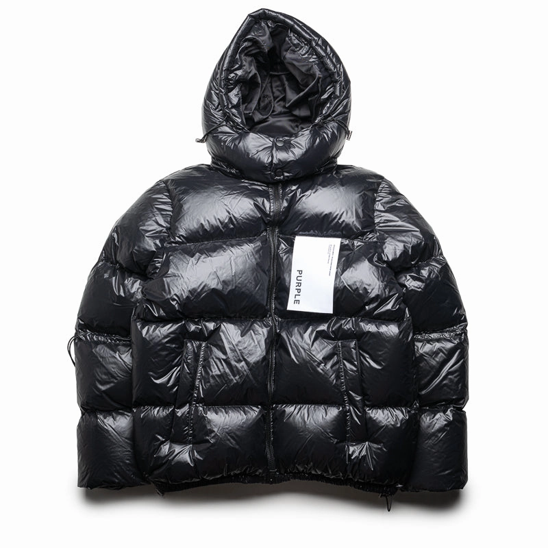 Purple Brand Nylon Puffer Jacket - Black