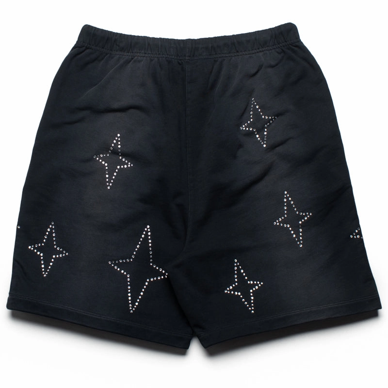 Purple Brand Stacked Crystal Stars Short - Black
