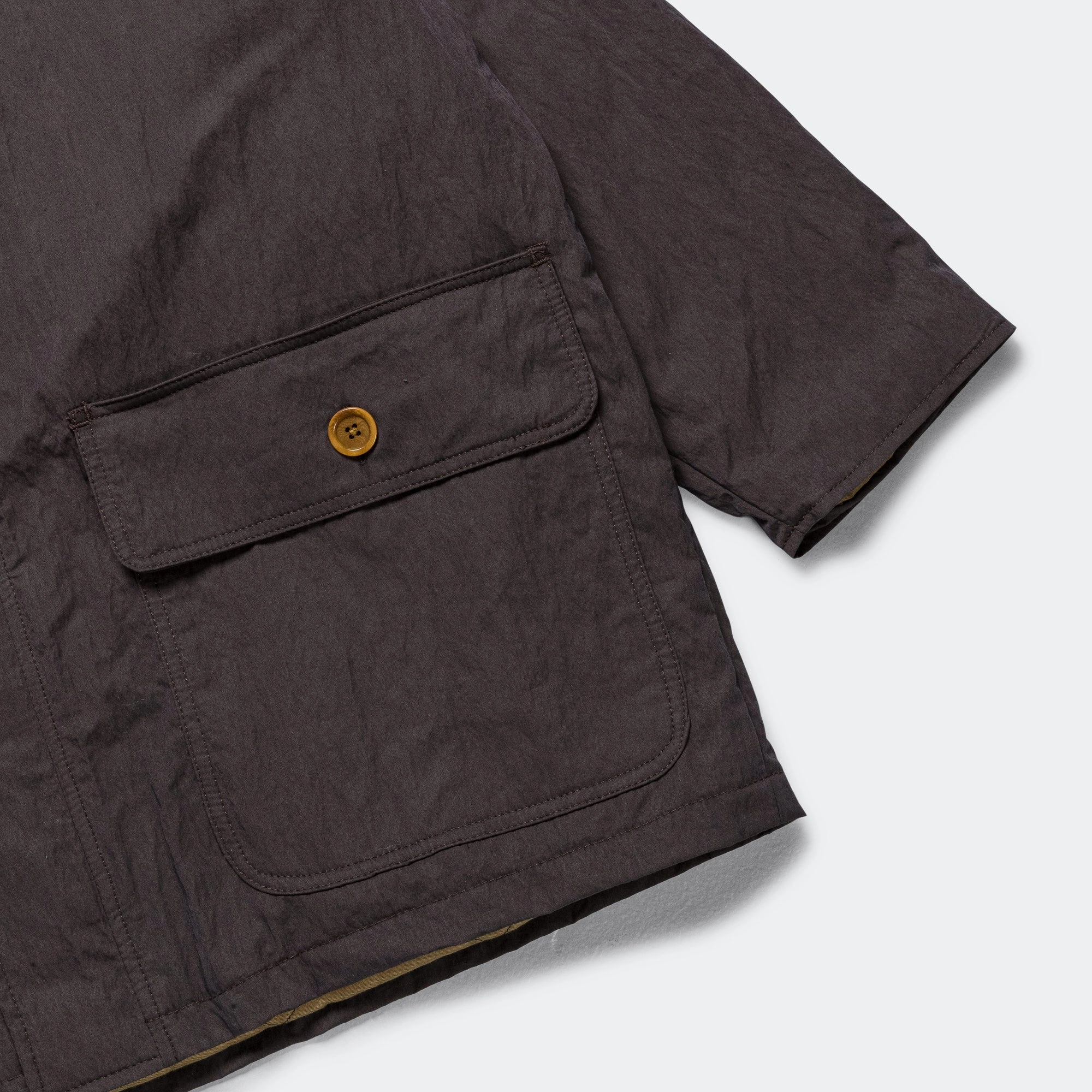 Quilt Lined Overcoat - Dark Brown