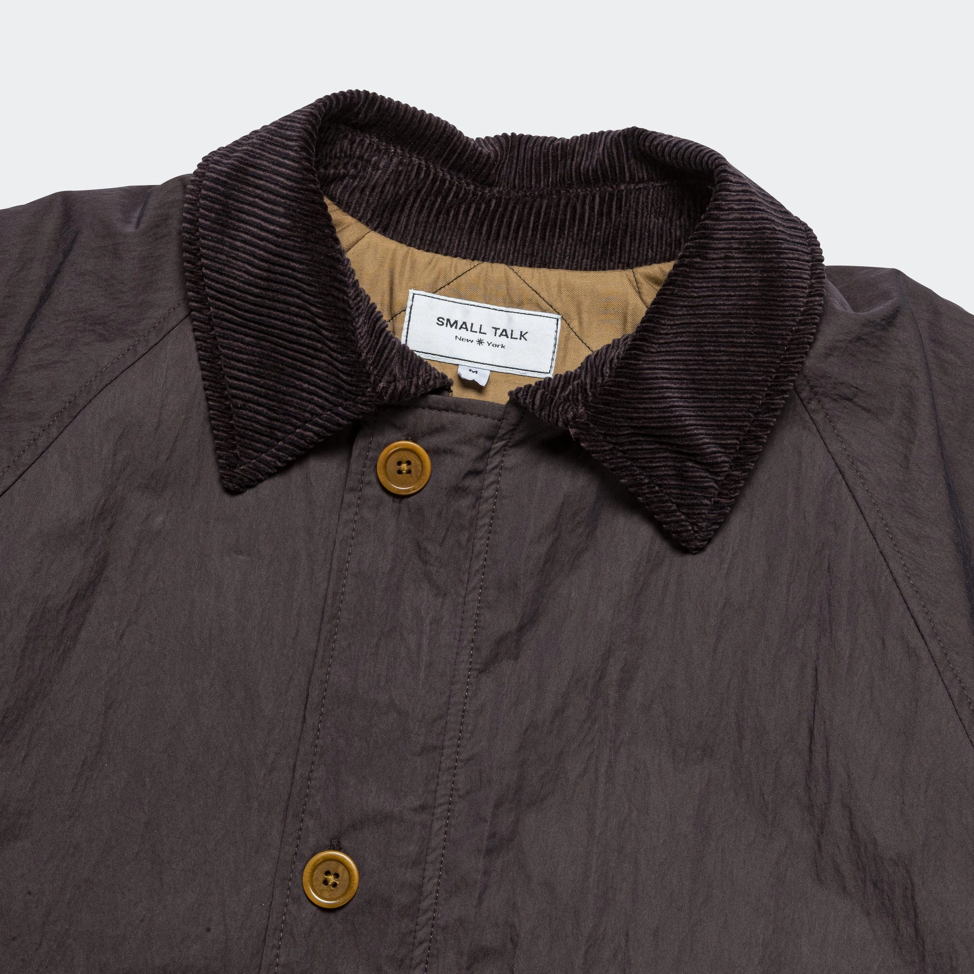 Quilt Lined Overcoat - Dark Brown