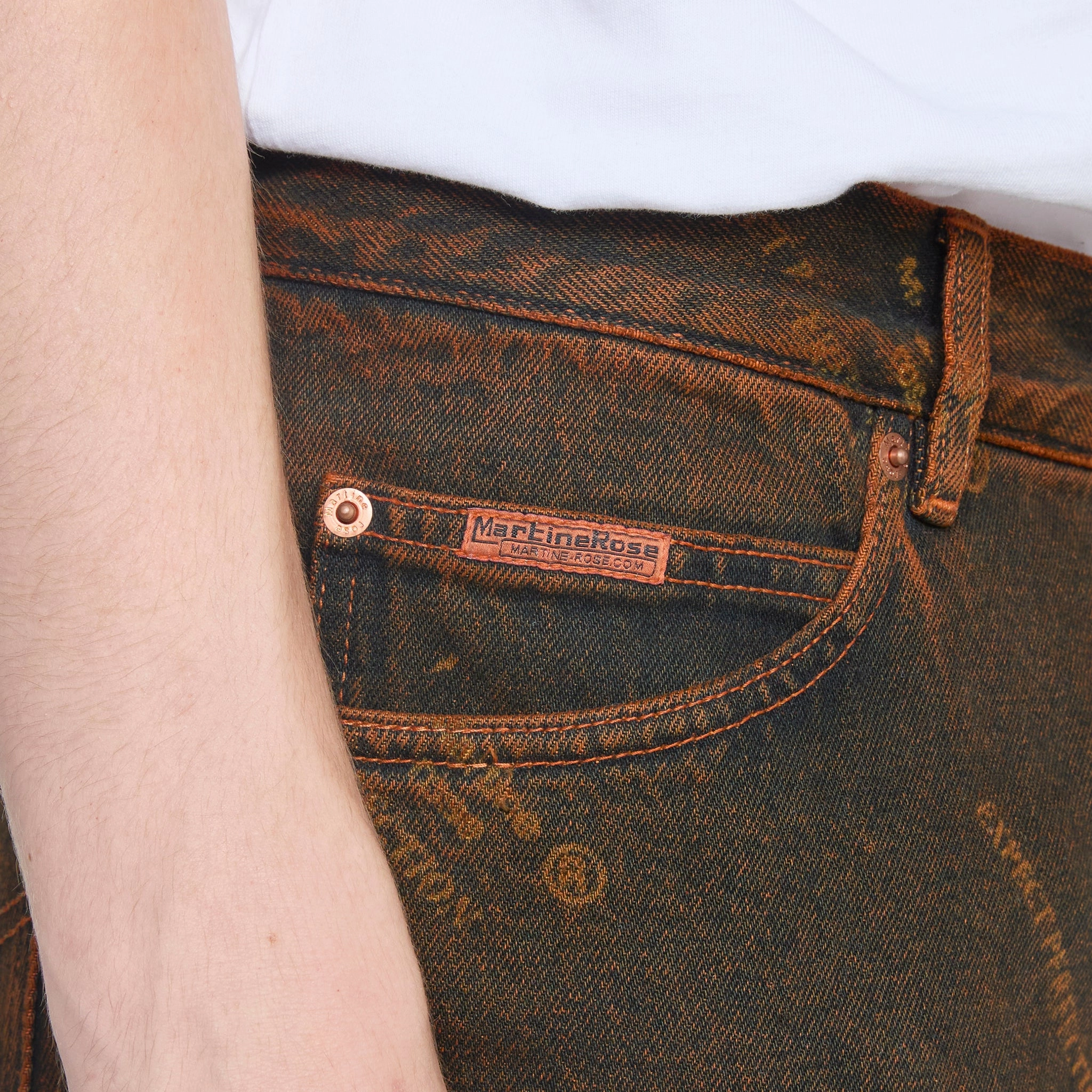 Relaxed Fit Jean Orange Laser
