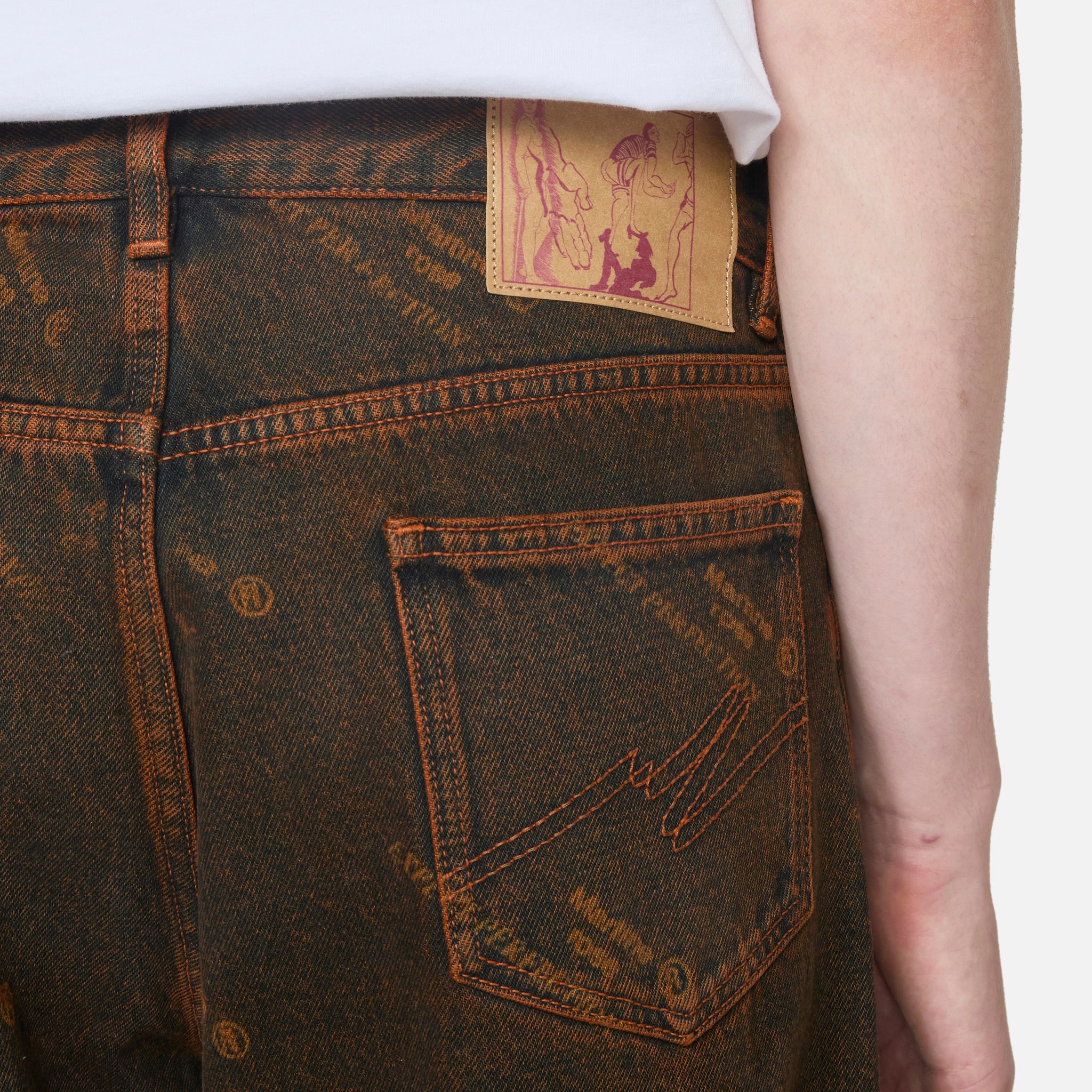 Relaxed Fit Jean Orange Laser