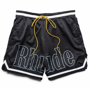 Rhude Logo Basketball Swim Shorts - Black/White