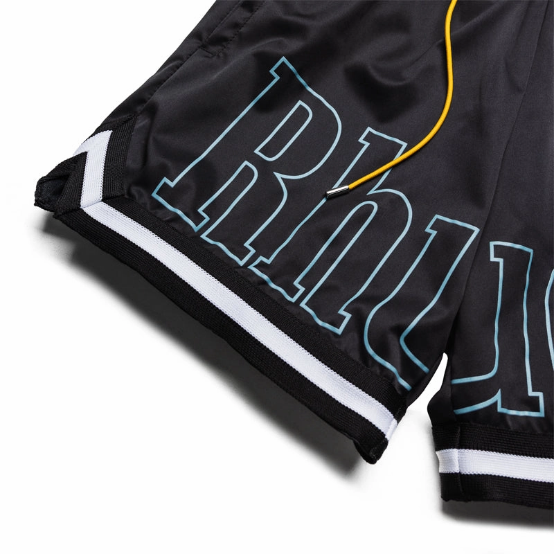 Rhude Logo Basketball Swim Shorts - Black/White