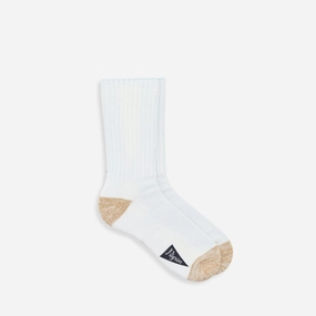 Ribbed Crew Socks Off White