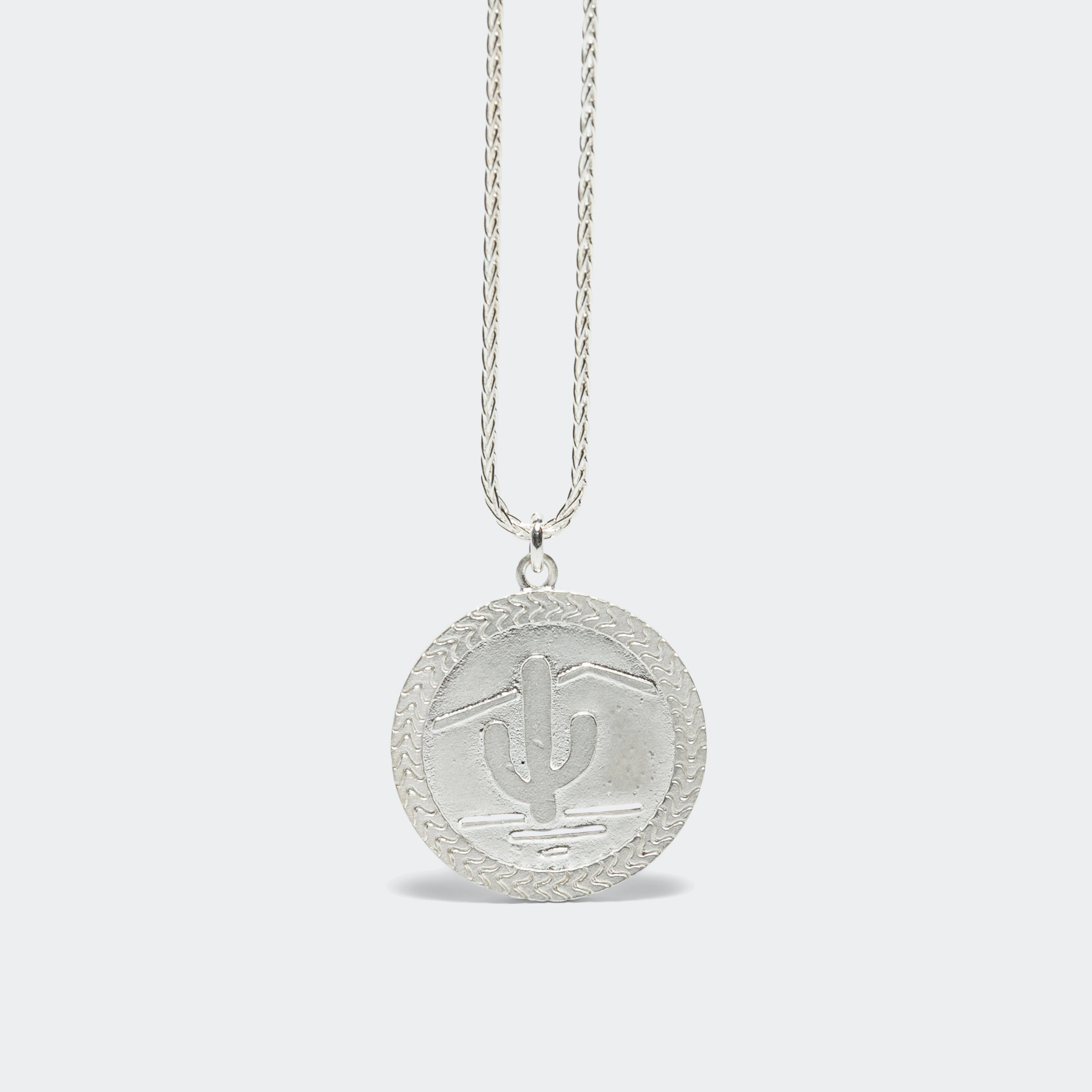 Snake Coin Cactus Necklace - 925 Silver
