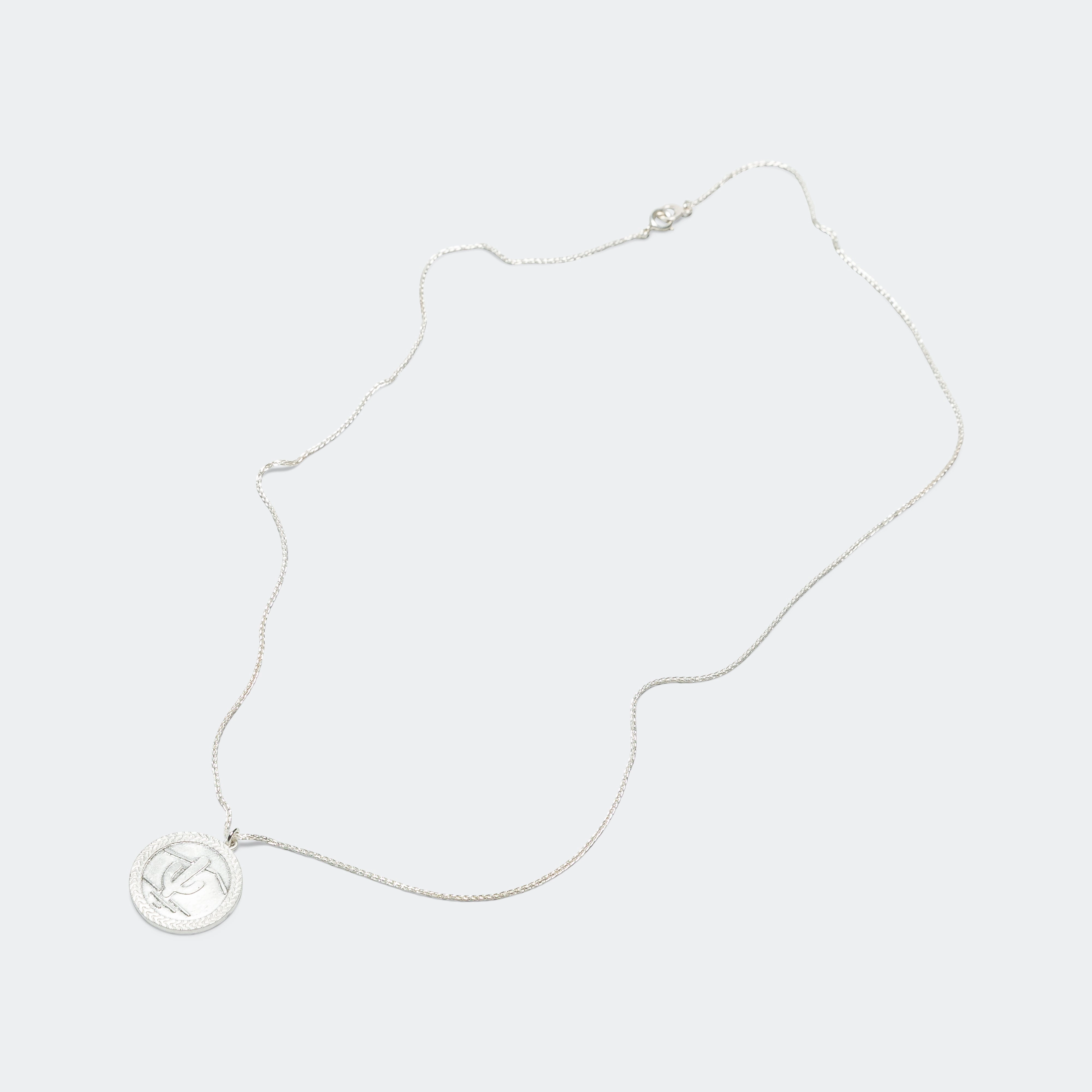 Snake Coin Cactus Necklace - 925 Silver