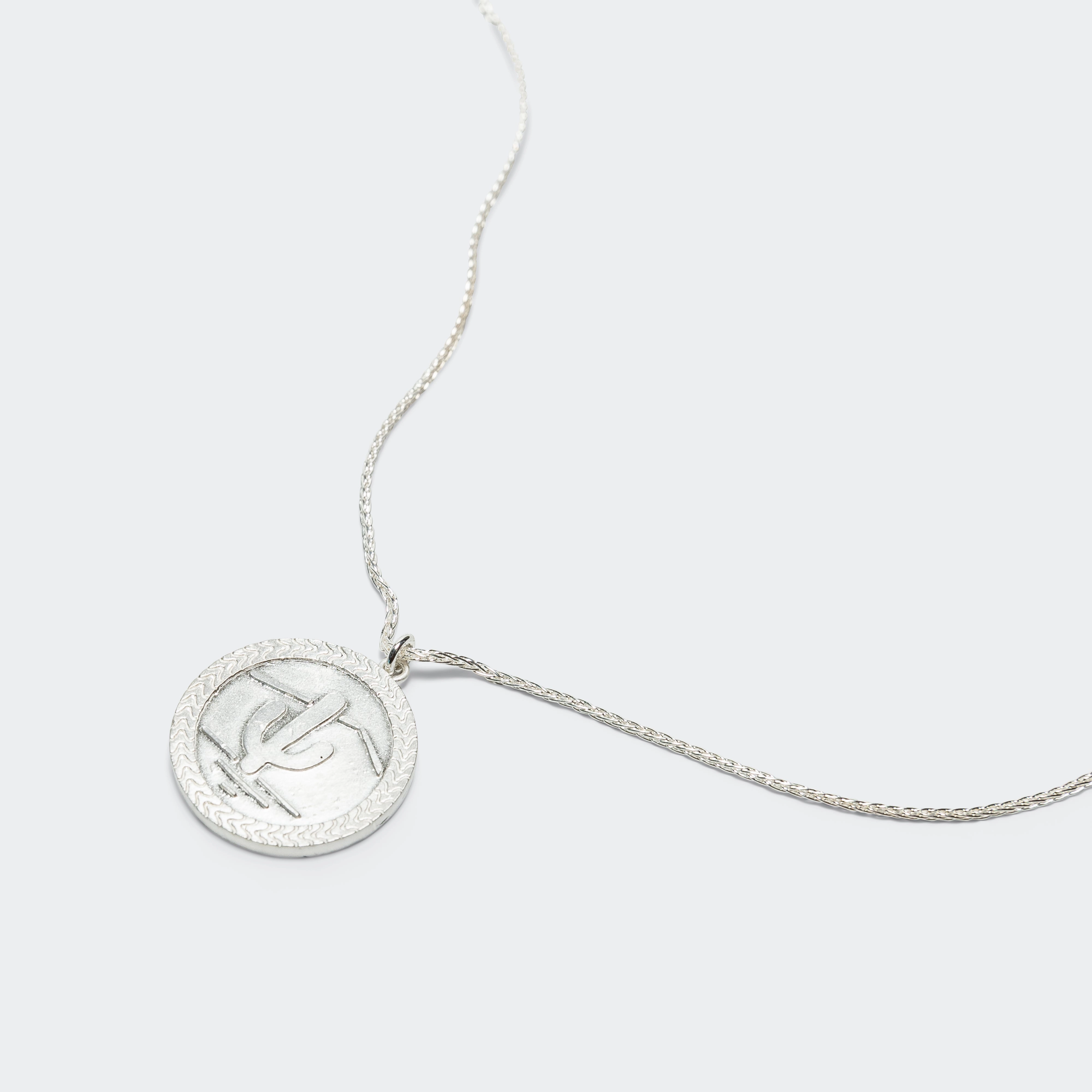 Snake Coin Cactus Necklace - 925 Silver