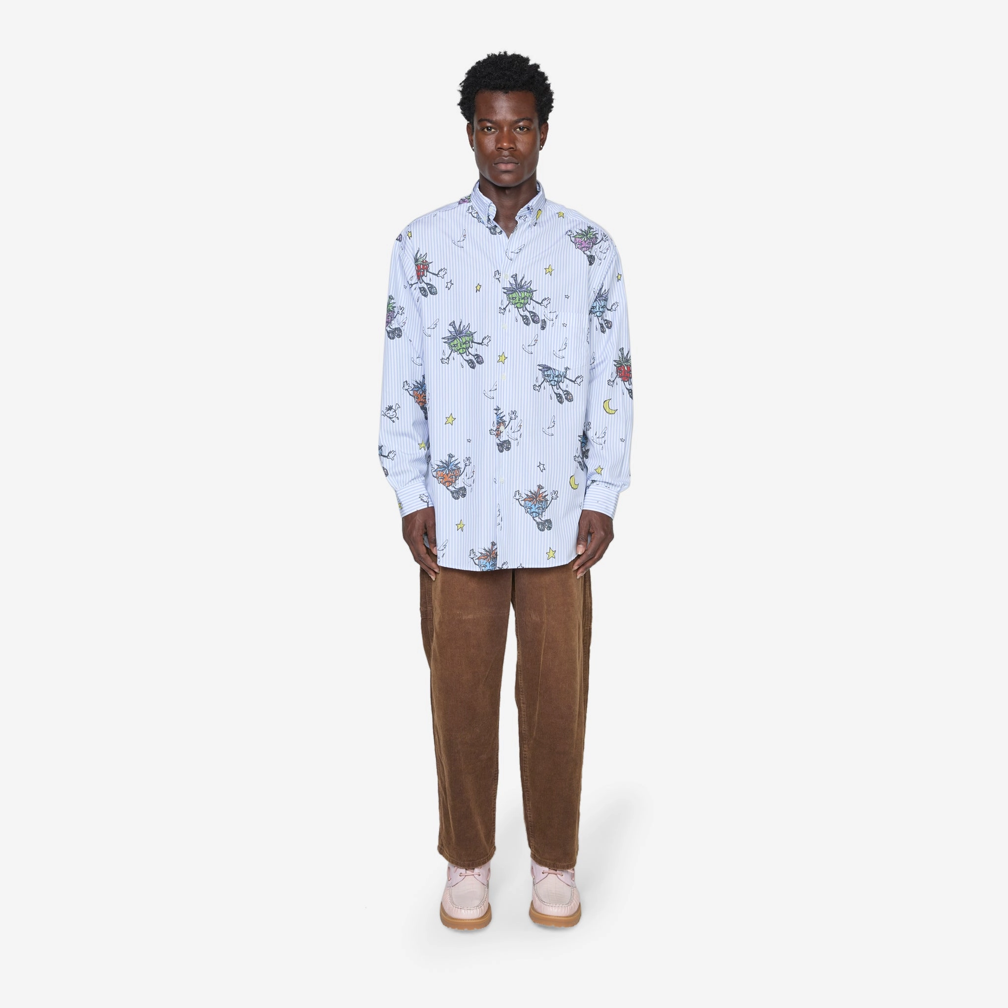 Strawbabies Button Down Shirt Blue