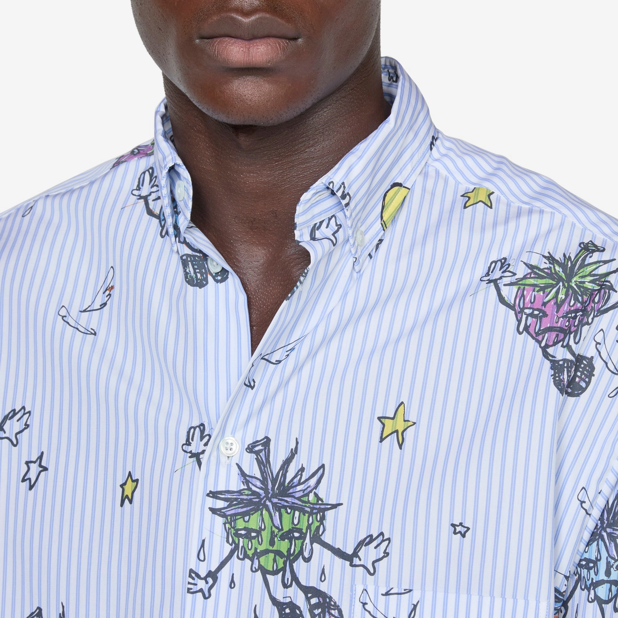 Strawbabies Button Down Shirt Blue