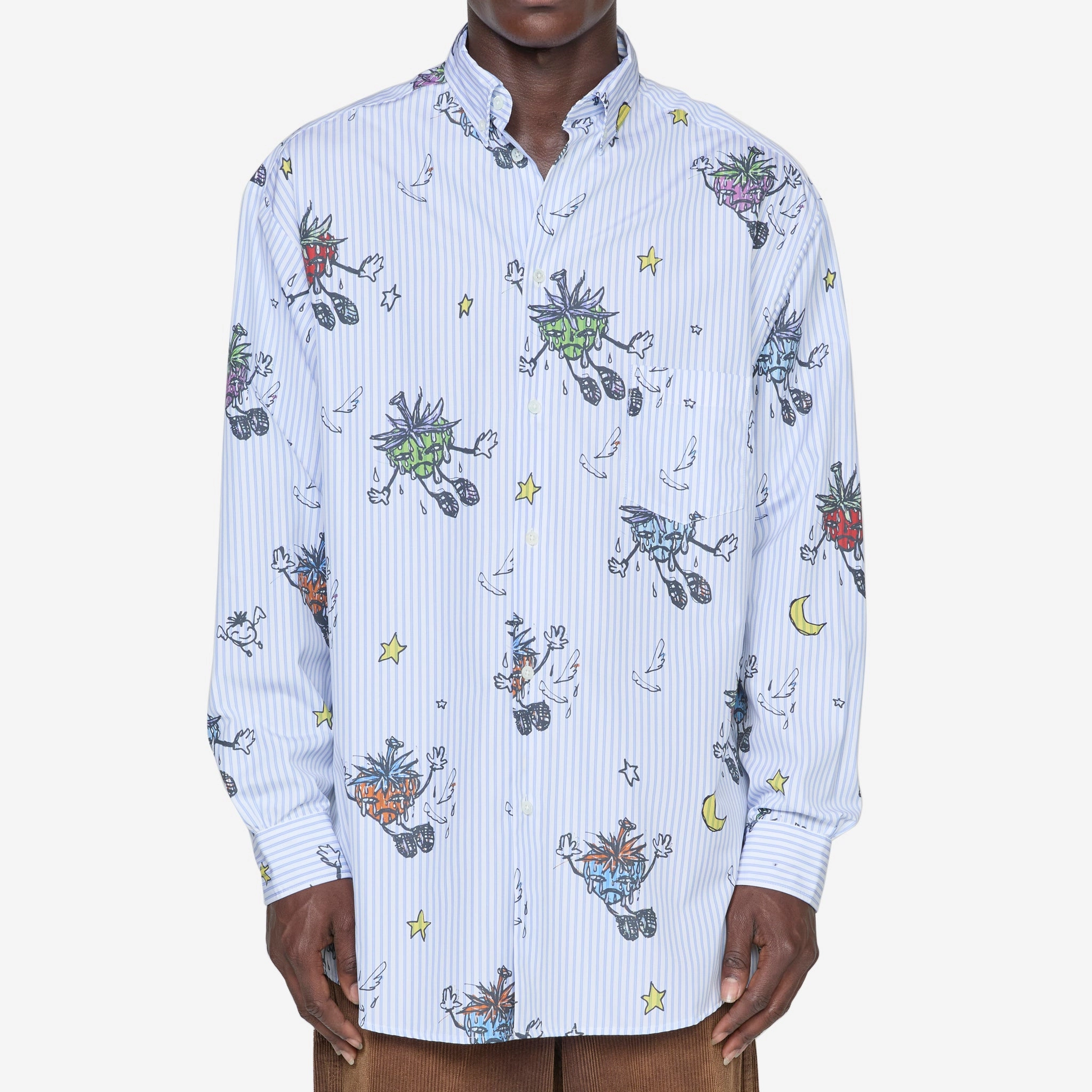 Strawbabies Button Down Shirt Blue