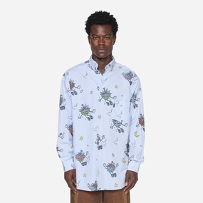 Strawbabies Button Down Shirt Blue