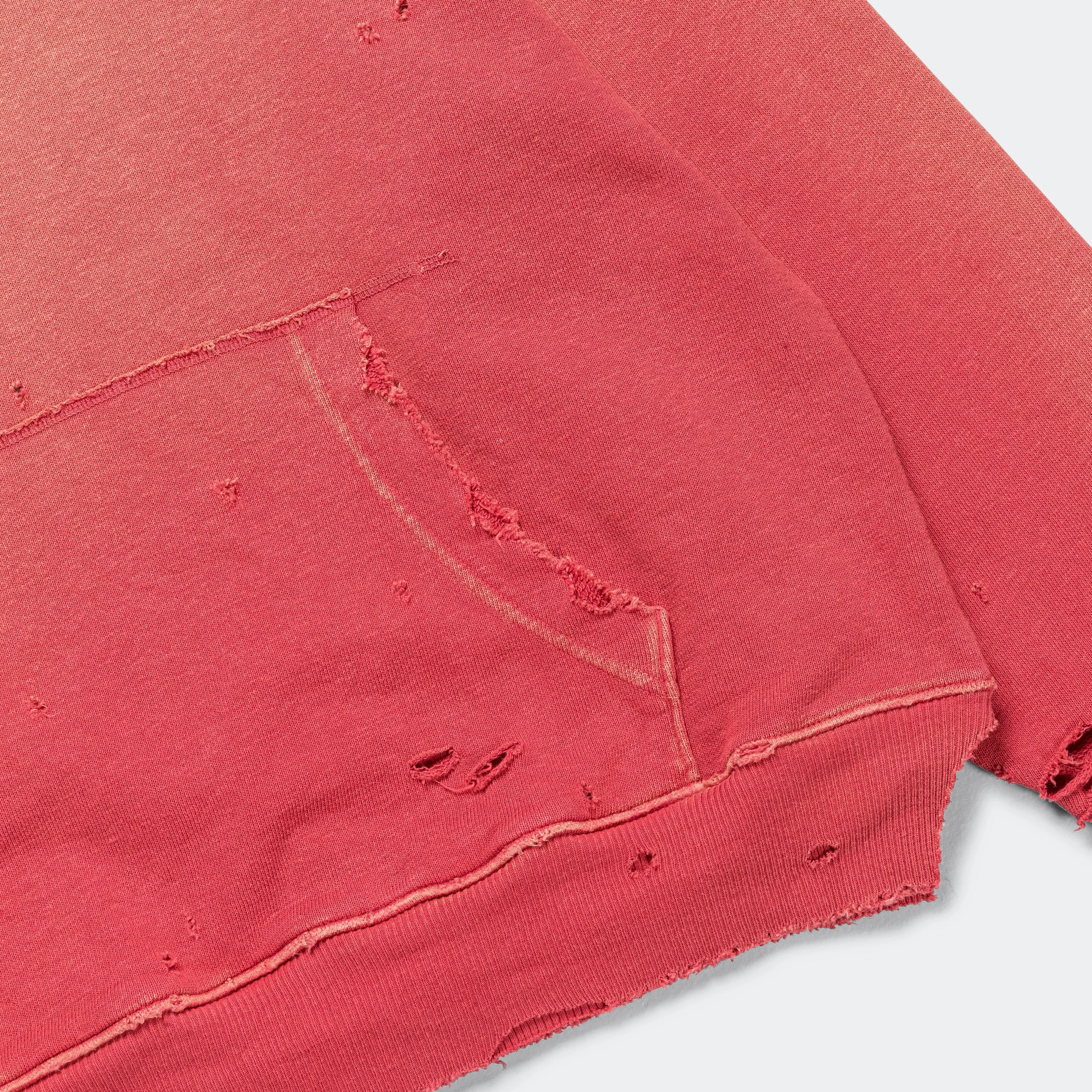 SWT Knit THRILLER Damaged Hoodie (STUDS) - Red