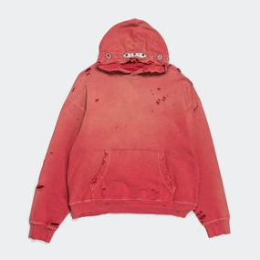 SWT Knit THRILLER Damaged Hoodie (STUDS) - Red