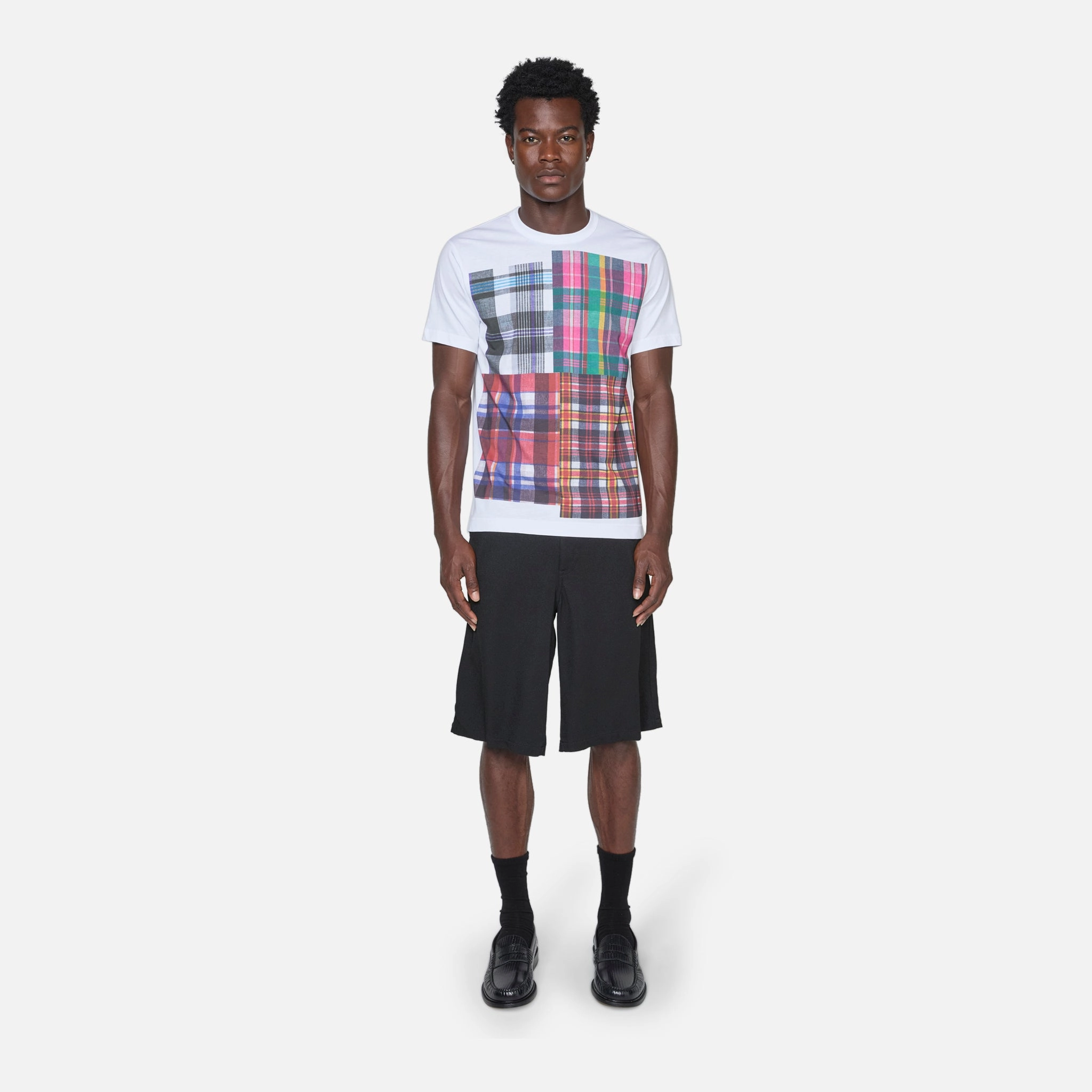 Tartan Print 1 T-Shirt White