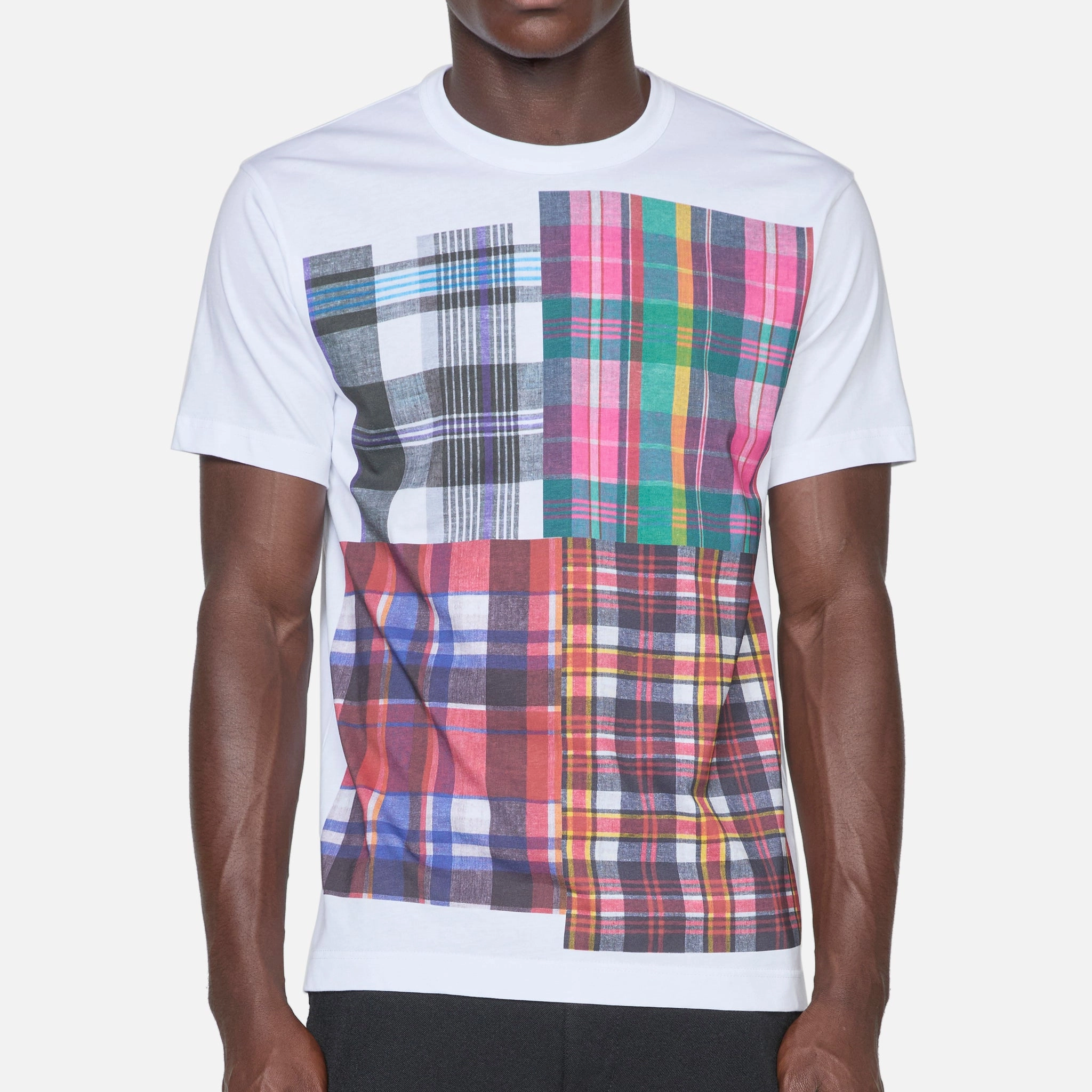 Tartan Print 1 T-Shirt White